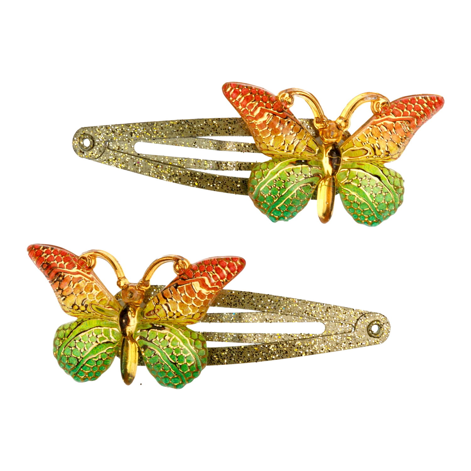 Набор заколок для волос Lukky Fashion Бабочки Crystal Хамелеон, клик-клак, 2 шт., 2 цвета в ассортименте