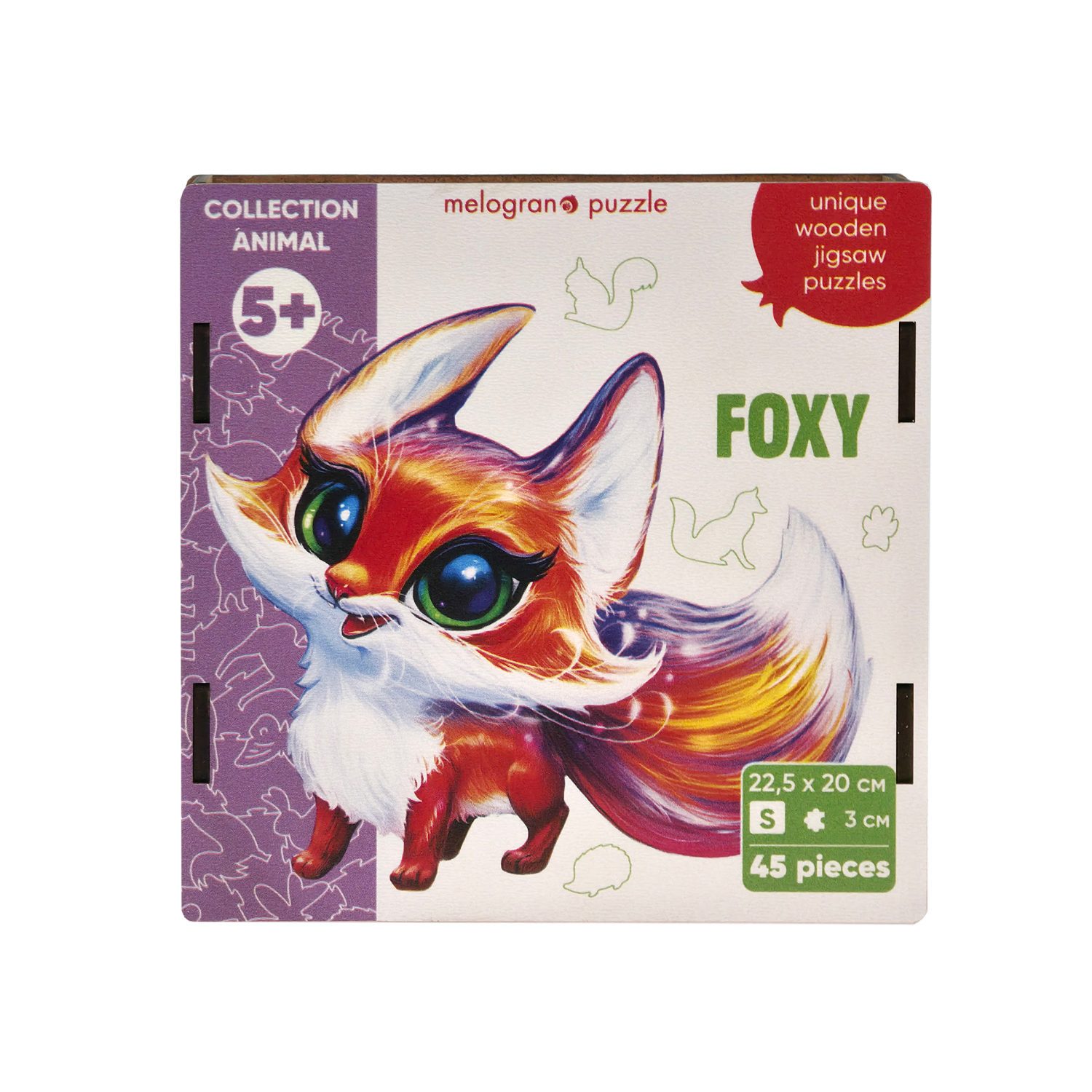 Деревянные пазлы Collection Animals Лисичка Фокси, 45 деталей