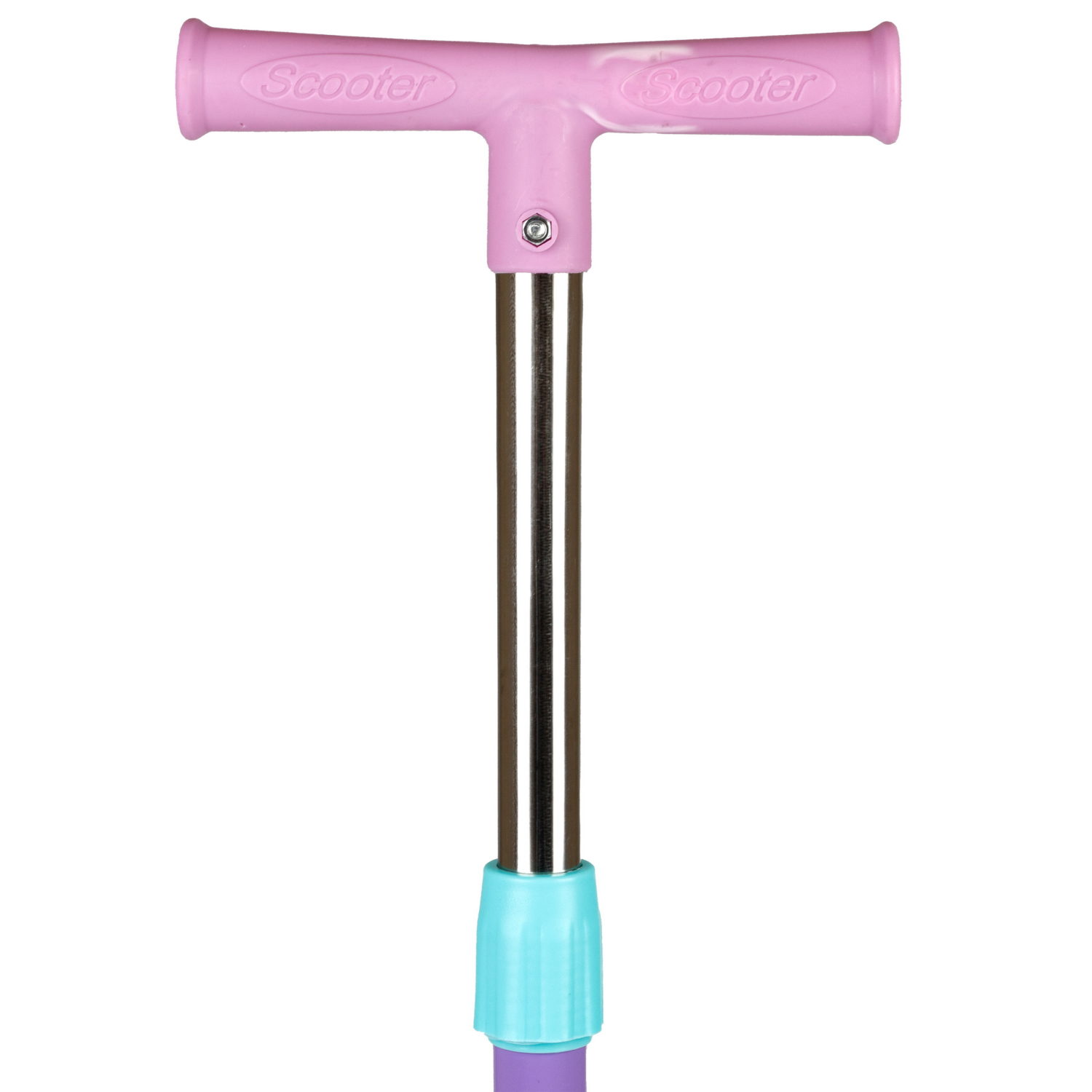 Самокат Navigator, упр.накл, PVC светящ. кол.2х110мм/80мм, складной, высота руля 58-72см, дека 36*12см, пласт ручки, пакет, розовый