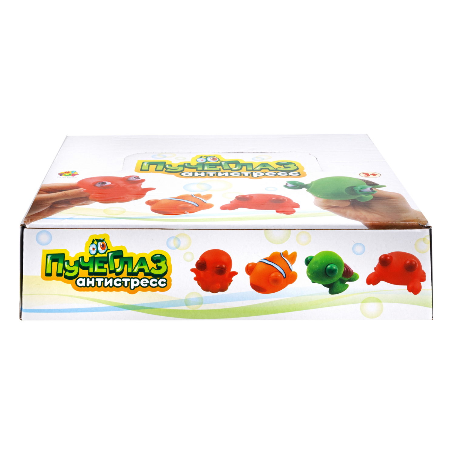 1toy Пучеглаз-антистресс "Водная фауна" 5,7х9x5 см, 4 вида в ассортименте