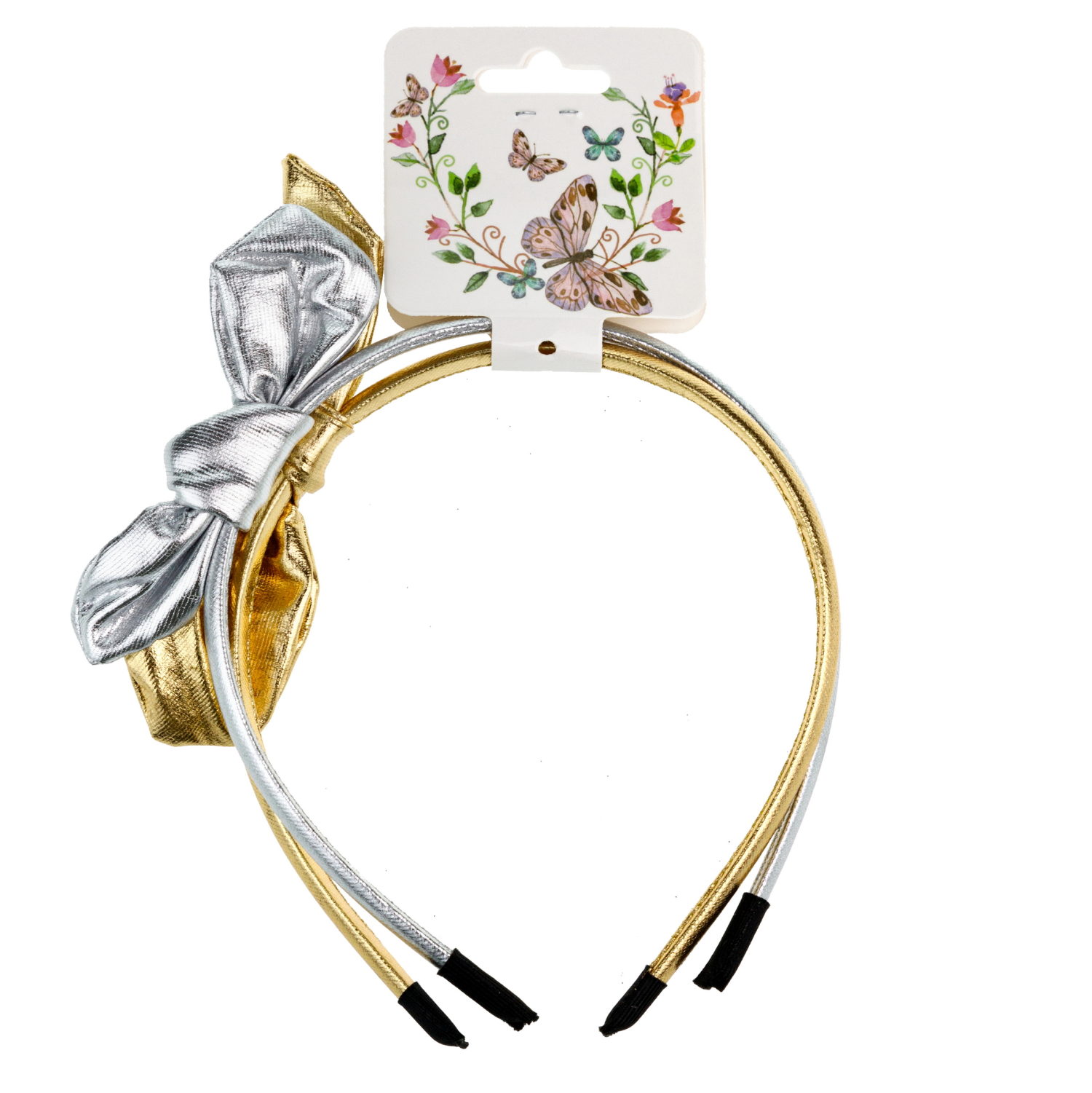 Lukky Fashion набор из 2 ободков с бантиком эффект под кожу "Металлик"