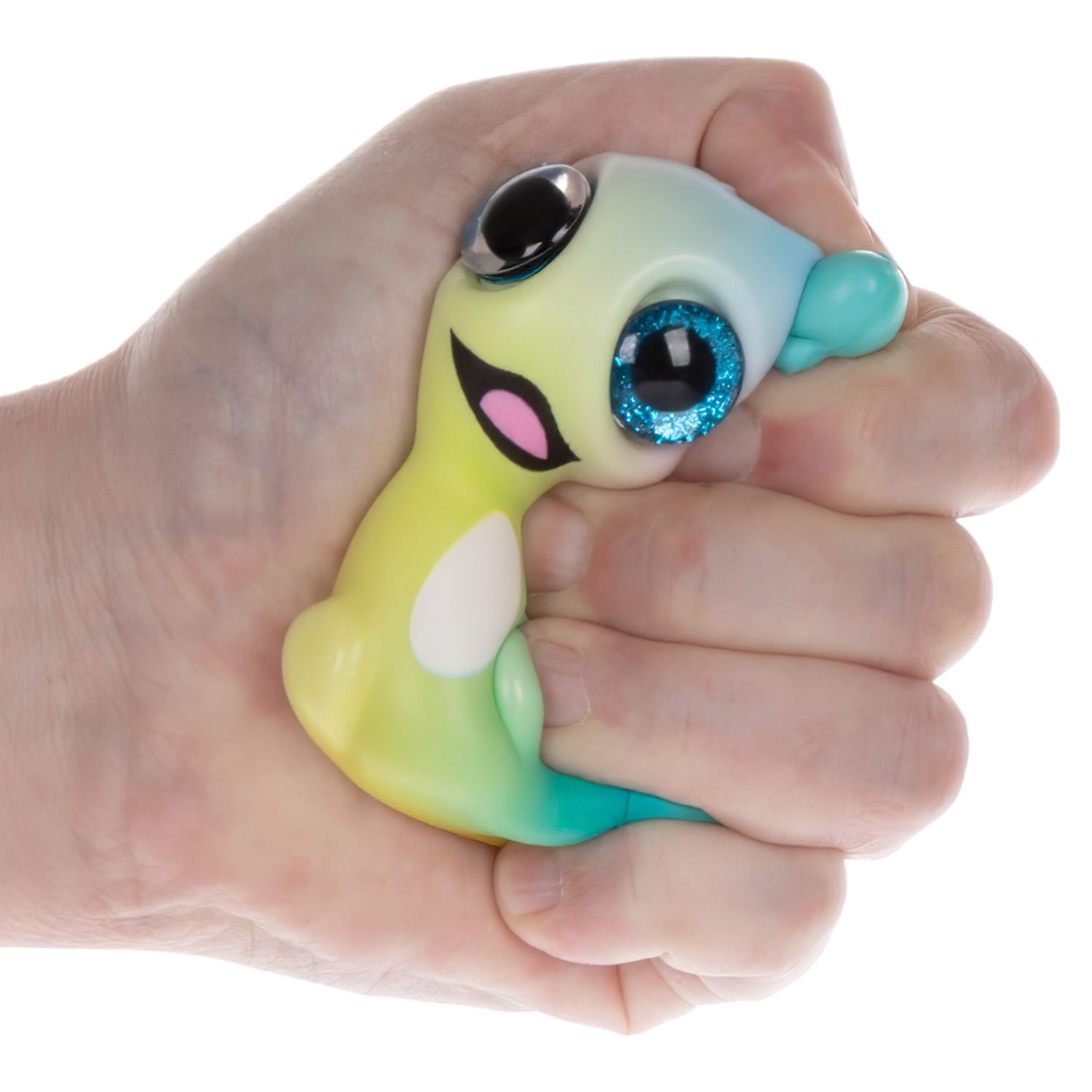 Глазастый сквиш 1TOY Аксолотль, игрушка-антистресс для рук, жмякалка, 9х7,8 см, 6 видов в ассортименте