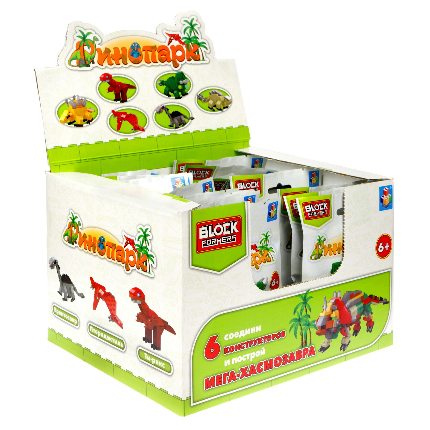 1TOY конструктор Blockformers "Динопарк", 6 видов в ассортименте