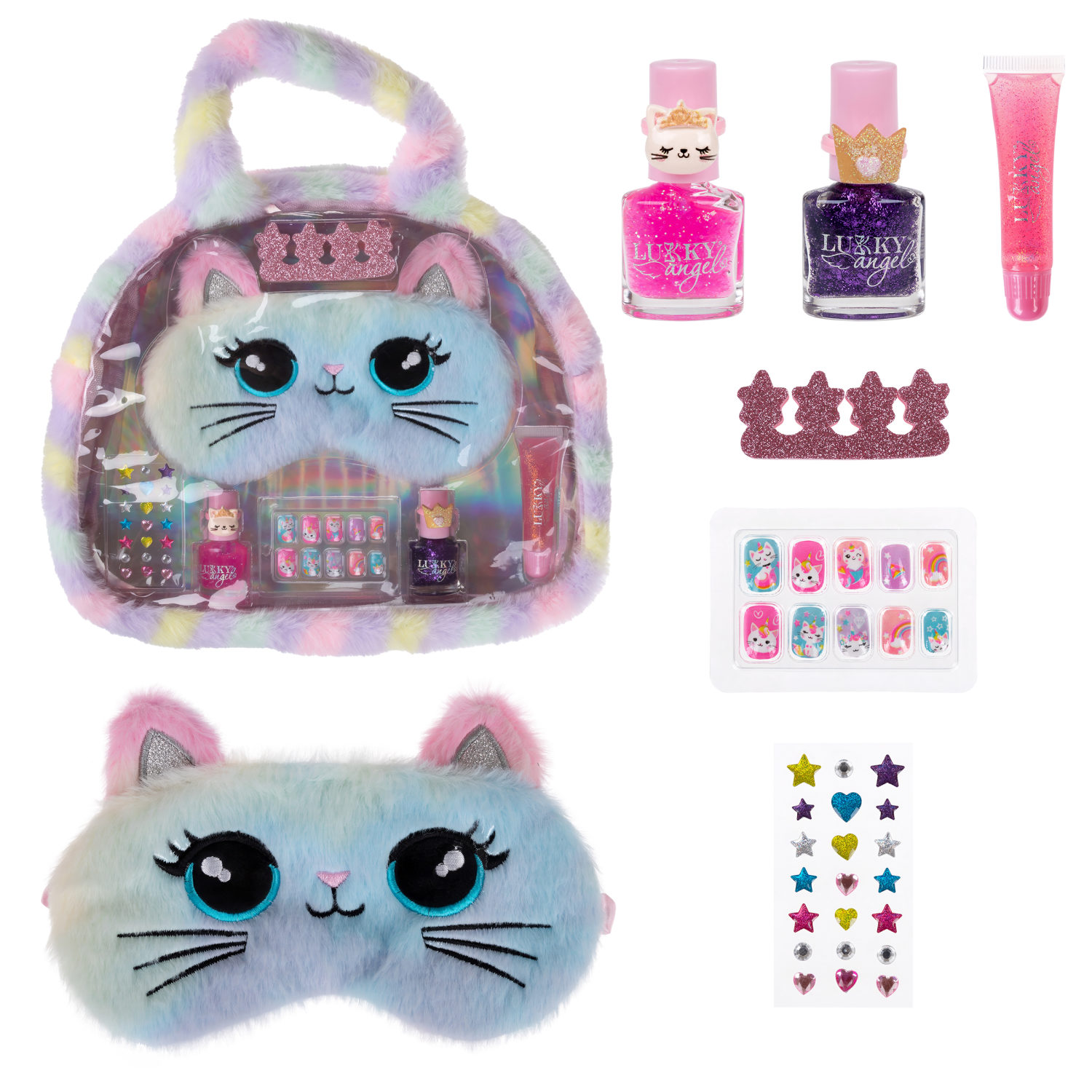 Набор детской декоративной косметики Lukky Angel Sweety Kitty для макияжа век, губ, лица, маникюра и педикюра