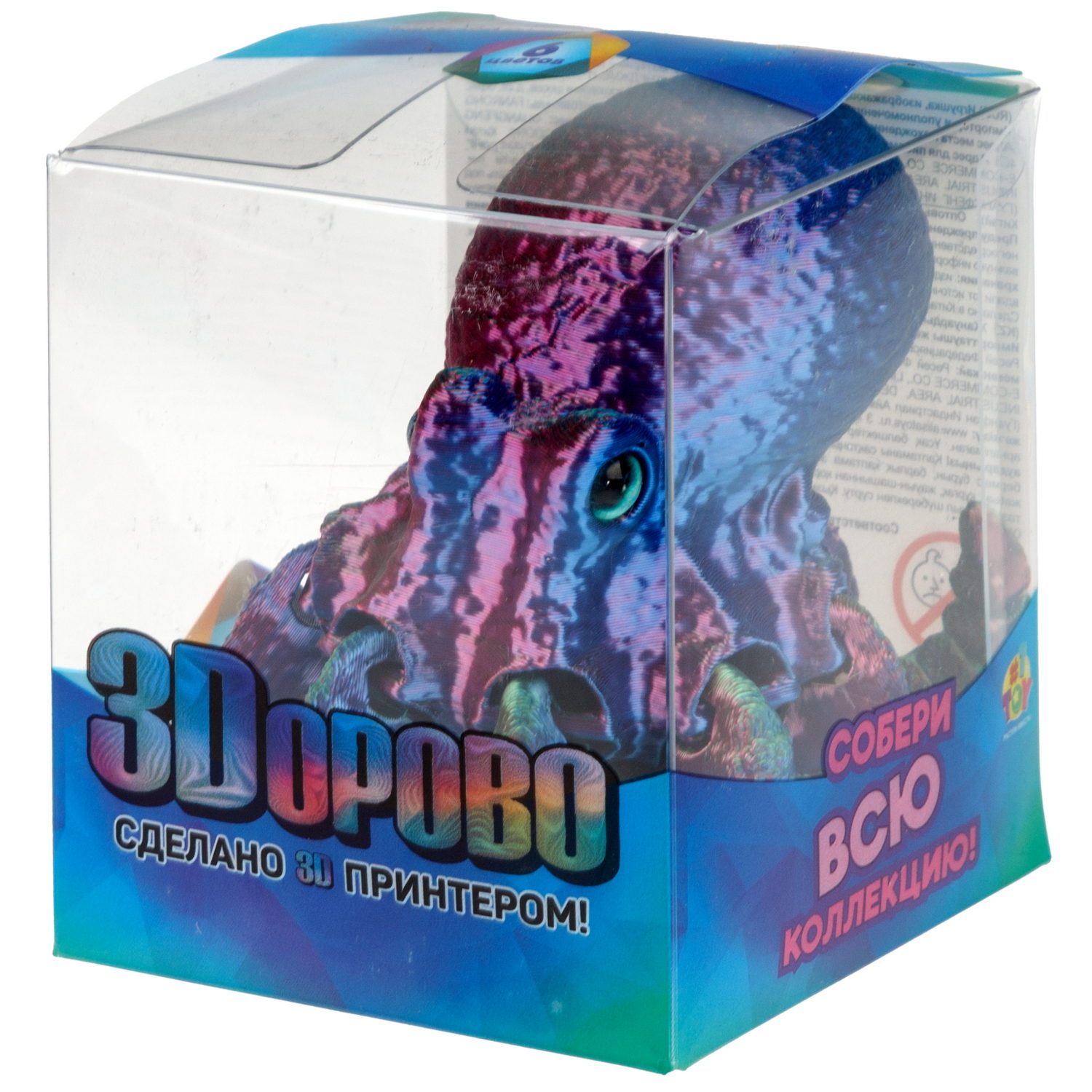 3D-игрушка 1TOY 3Dорово Осьминог, 21х6 см, 6 цветов в ассортименте