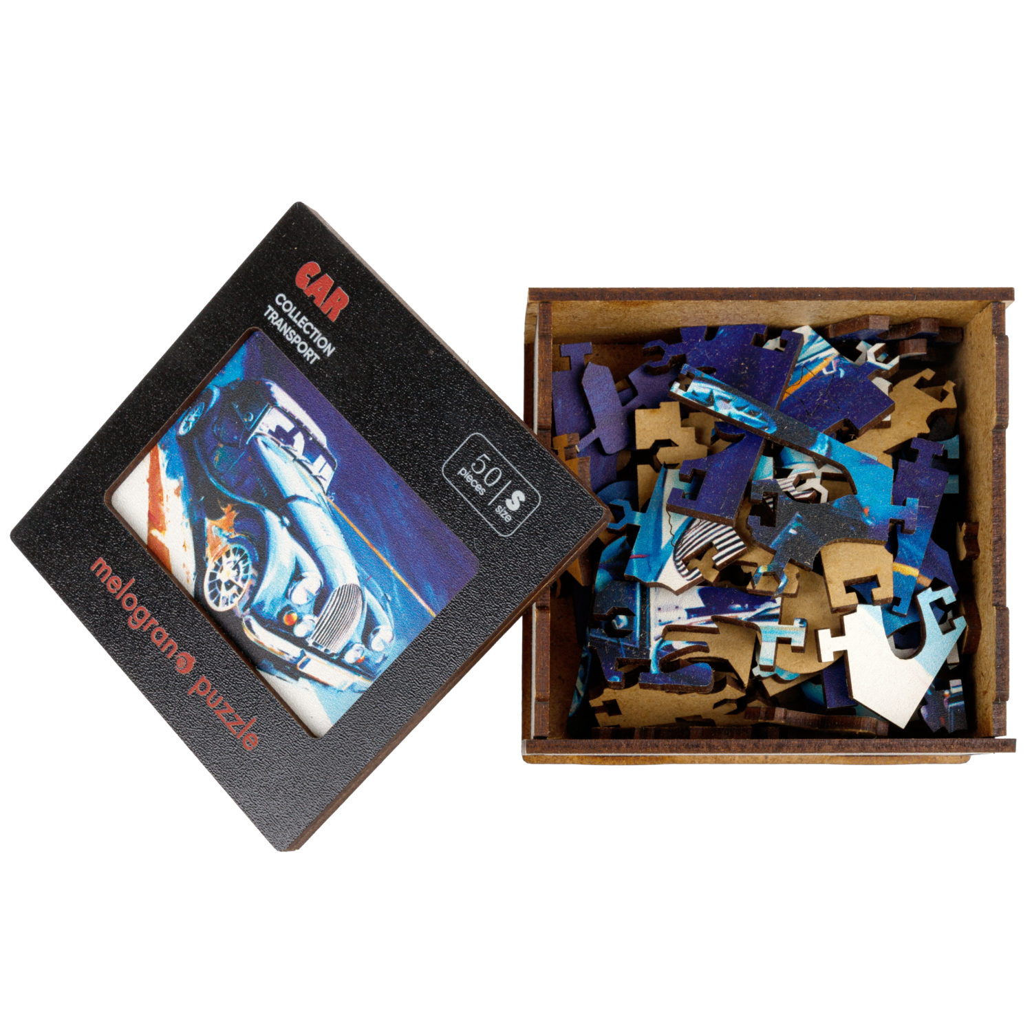 Деревянные пазлы CollectionTransport Автомобиль классический, 50 деталей, 20х13,9 см