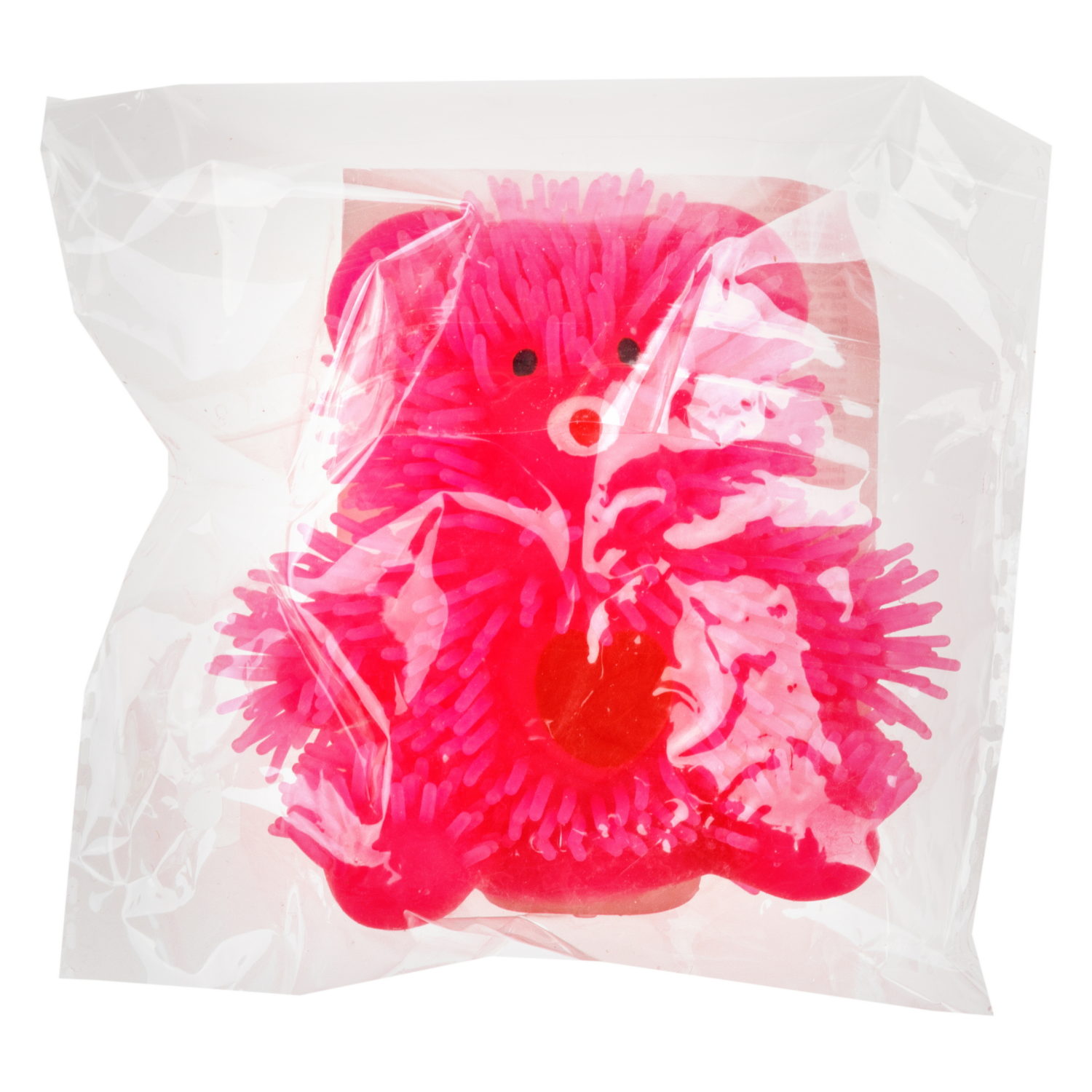 Игрушка-антистресс для рук 1toy Йо-Ёжики, розовый "Медвежонок" 8 см, со светом