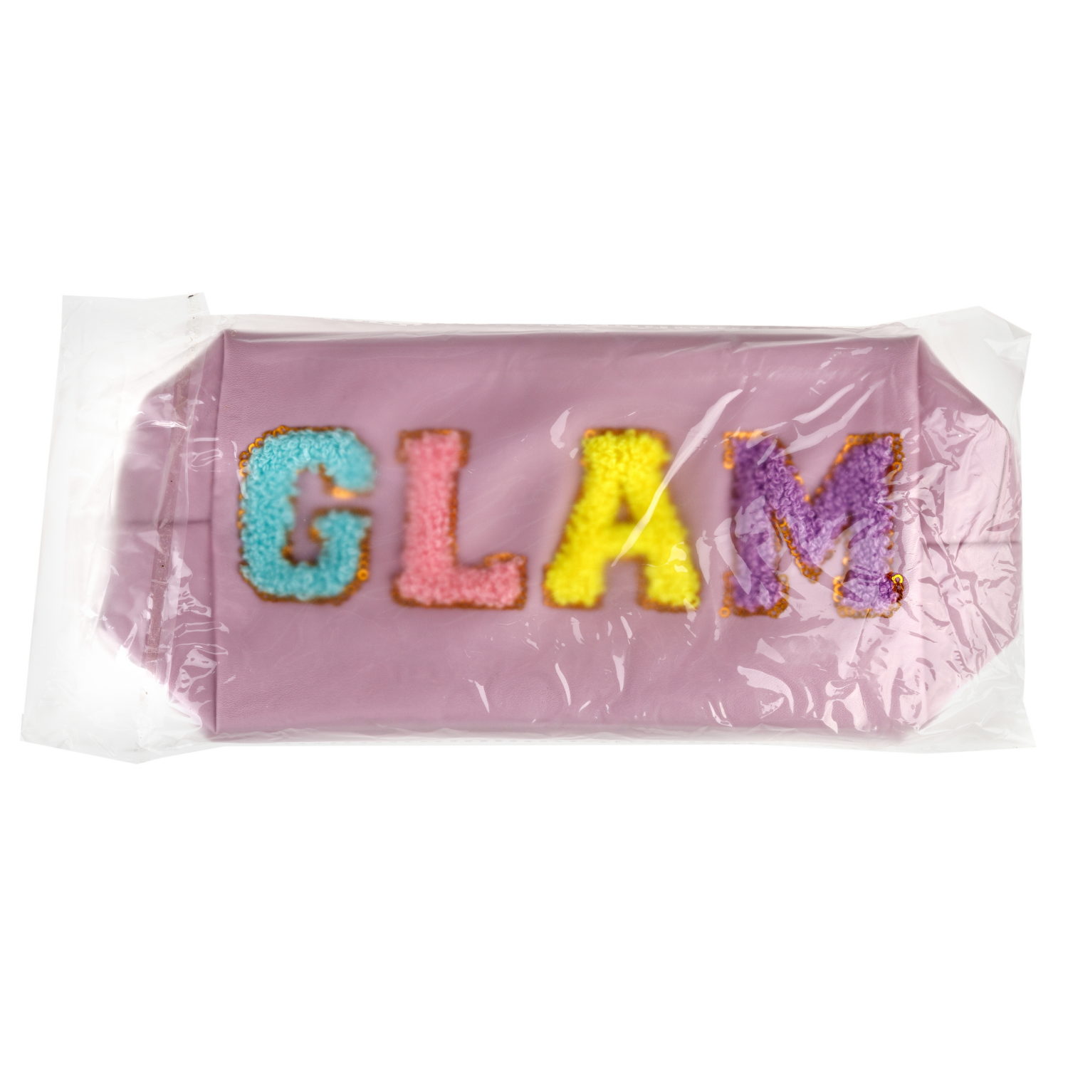 Косметичка с вышивкой плюшевыми буквами Lukky Glam Style, 18*10*8 см