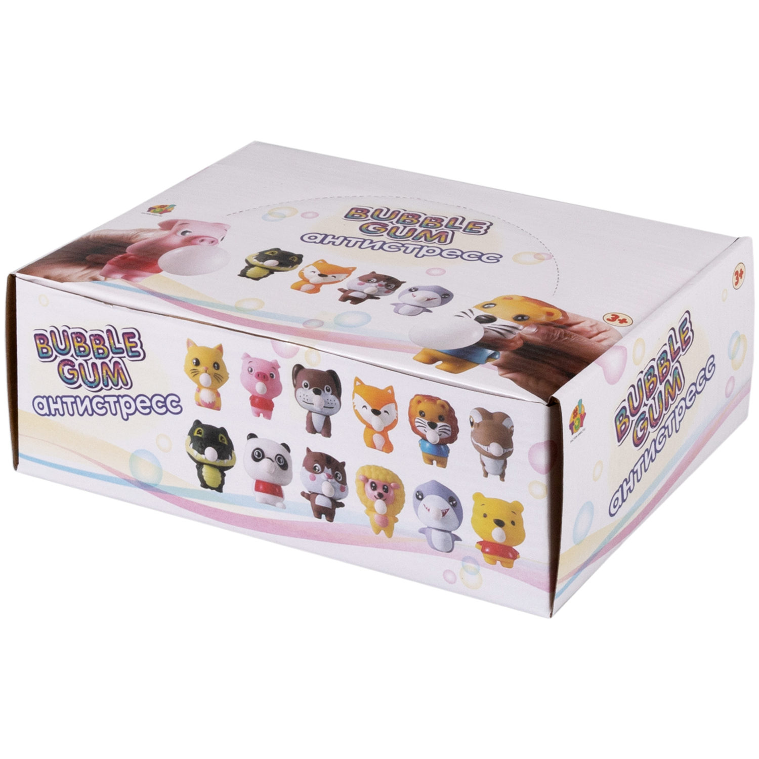 1TOY Bubble Gum-антистресс "Животные" 7,5х6х6 см, 12 видов в ассортименте