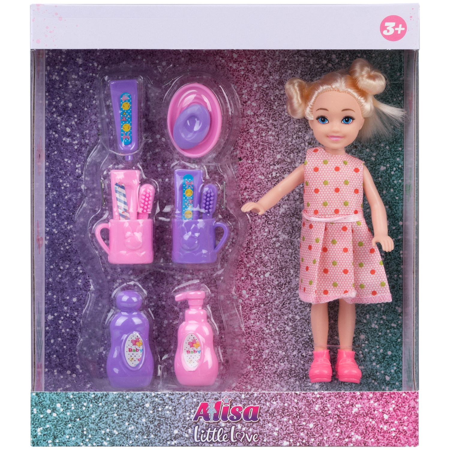Кукла Alisa Little Love 15,2 см, блондинка, с принадлежностями для умывания