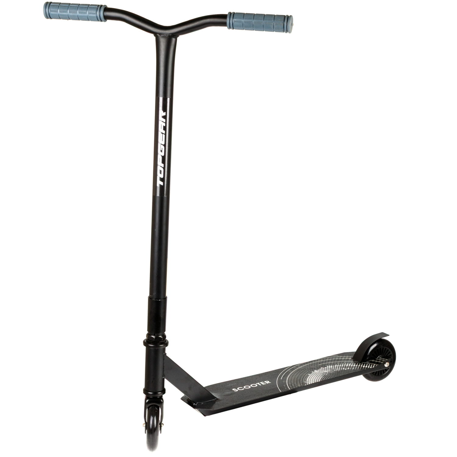 Самокат трюковый Topgear, 2-х кол. PU 2х100 мм, неопреновые грипсы, 65*48*79 см, до 100 кг, черно-серый