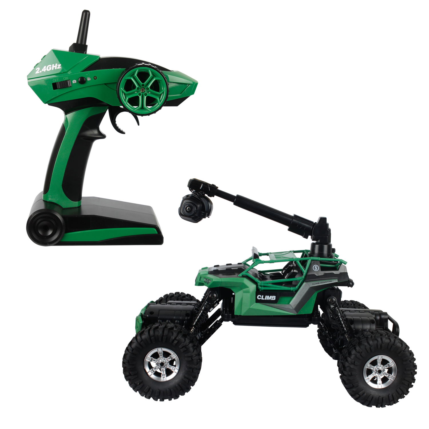 Машина раллийная 1TOY Драйв  "Багги" на р/у, с камерой,  4WD, масштаб 1:16,(зелёный).