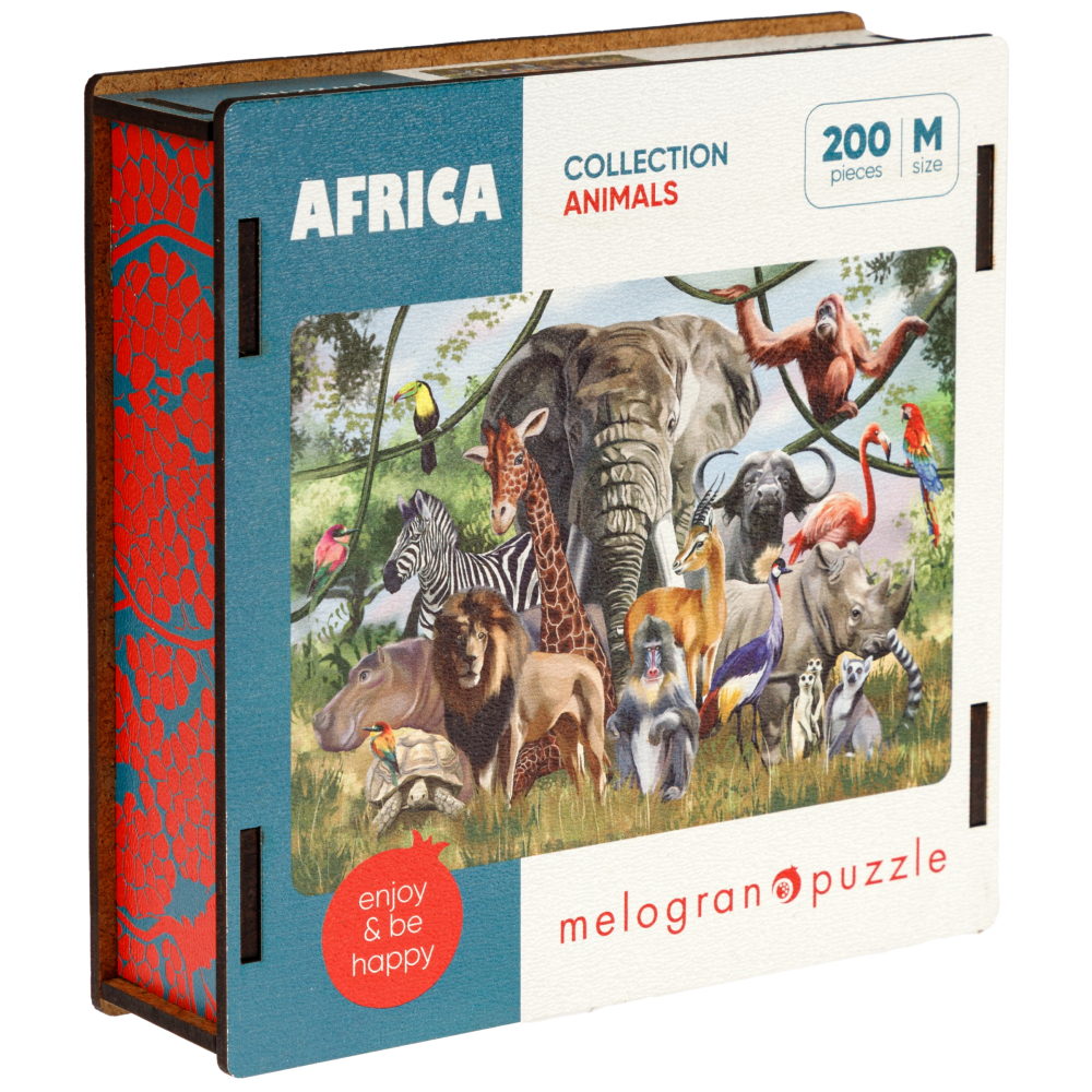 Деревянные пазлы Collection Animals Животные Африки, 80 деталей