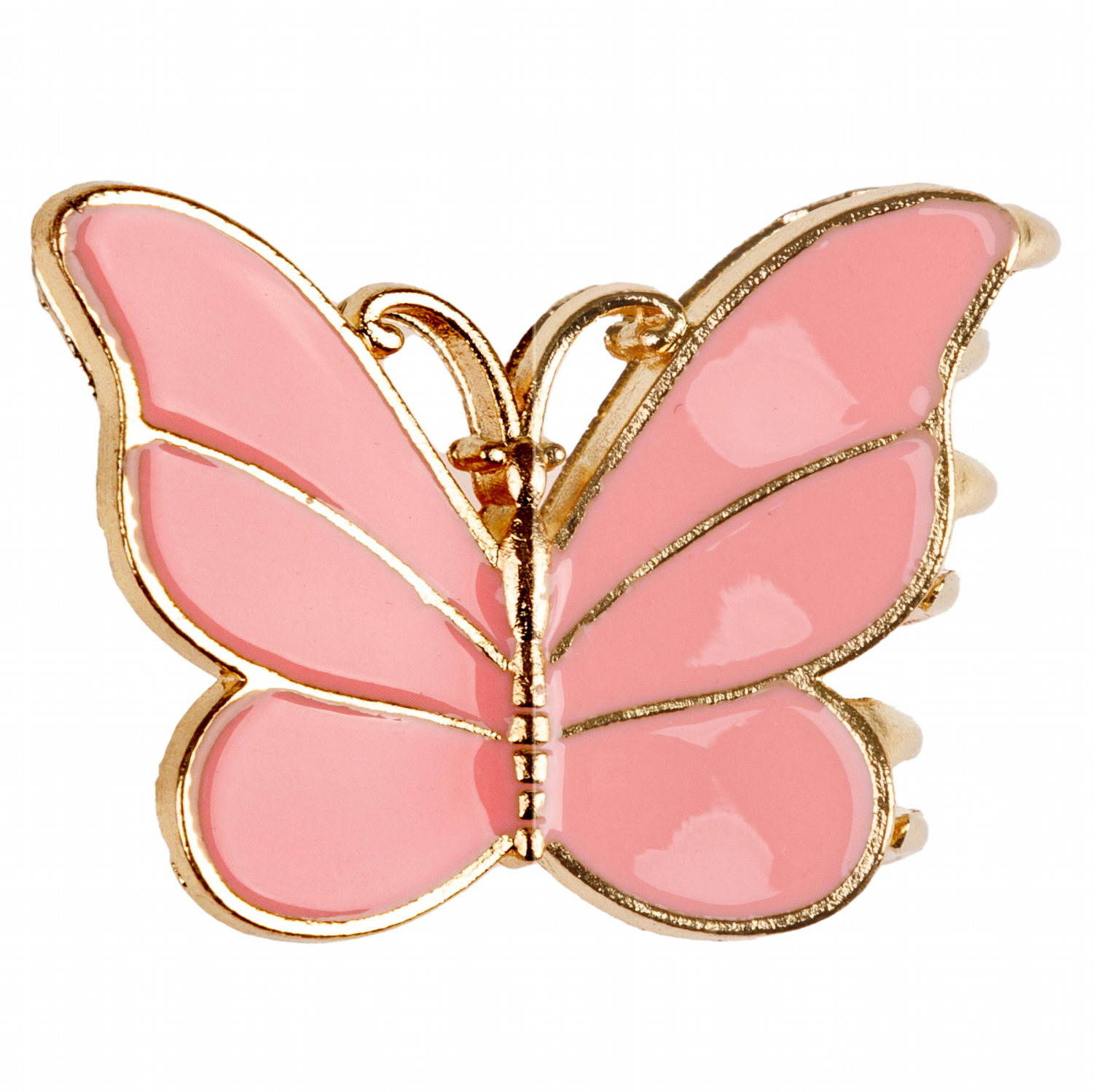 Lukky Fashion крабик д.волос Бабочка металл и эмаль,3 цв.: розовый/бежевый/фиолетовый микс