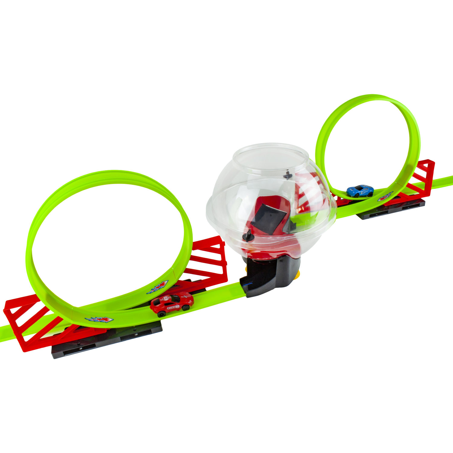 1TOY Форстрек автодром, в компл. 2 машинки инерц. со светом, сфера, 2 виража