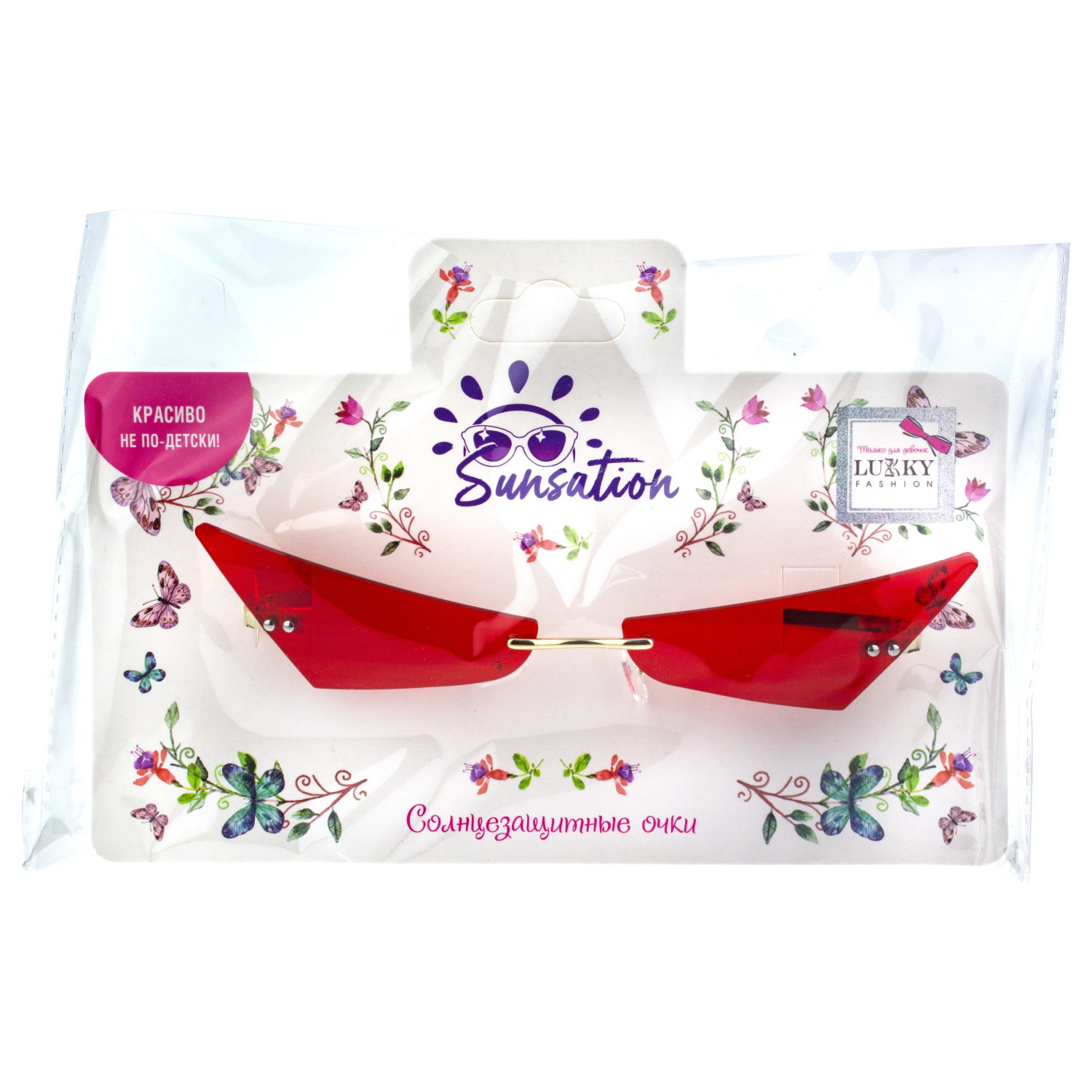 Солнцезащитные очки Lukky Fashion, узкие, красный