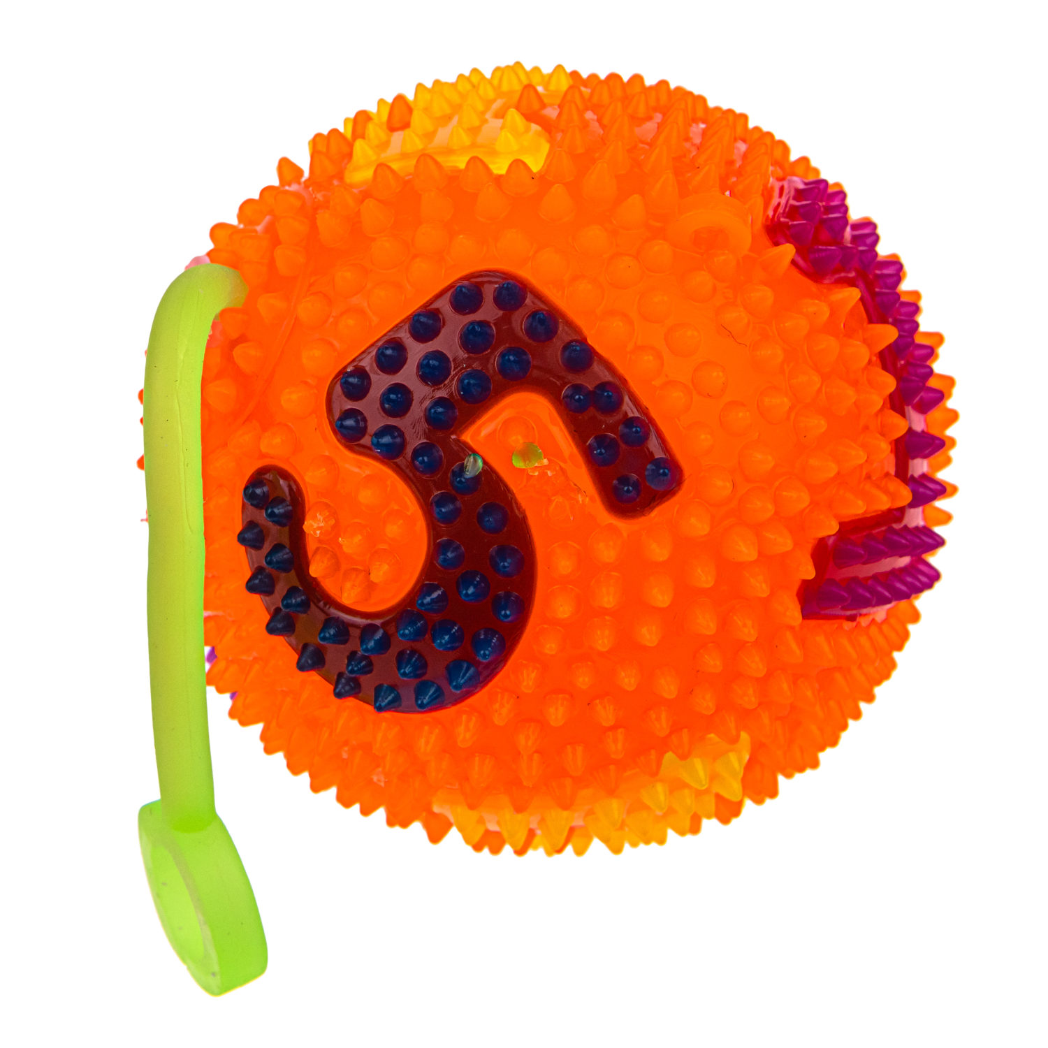 Мячик-прыгун 1TOY цифры, со светом, 6,5 см