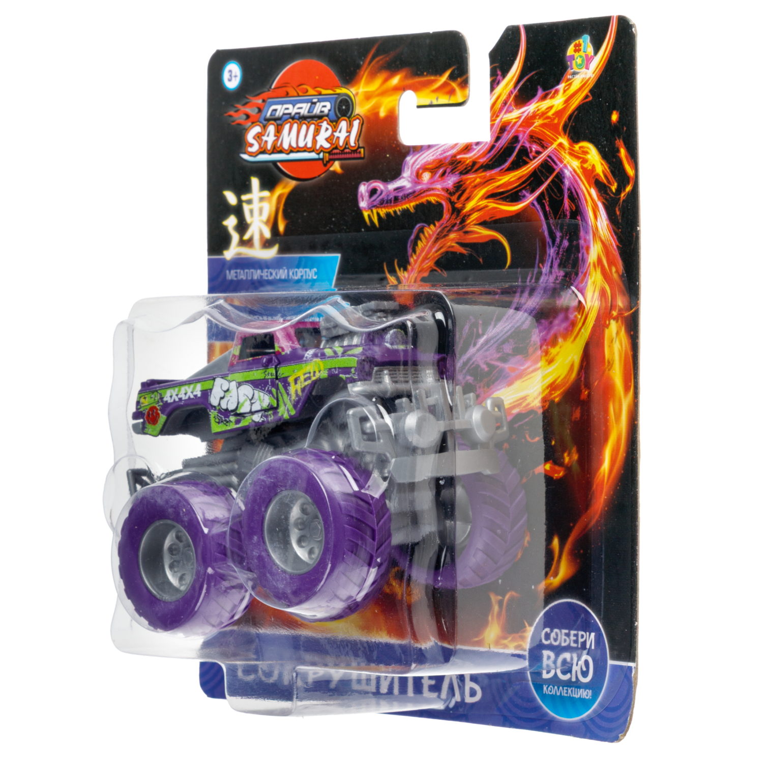 Машинка игрушечная 1TOY Драйв Монстр-трак Классика, инерционный, 8,5 см, цвет в ассортименте
