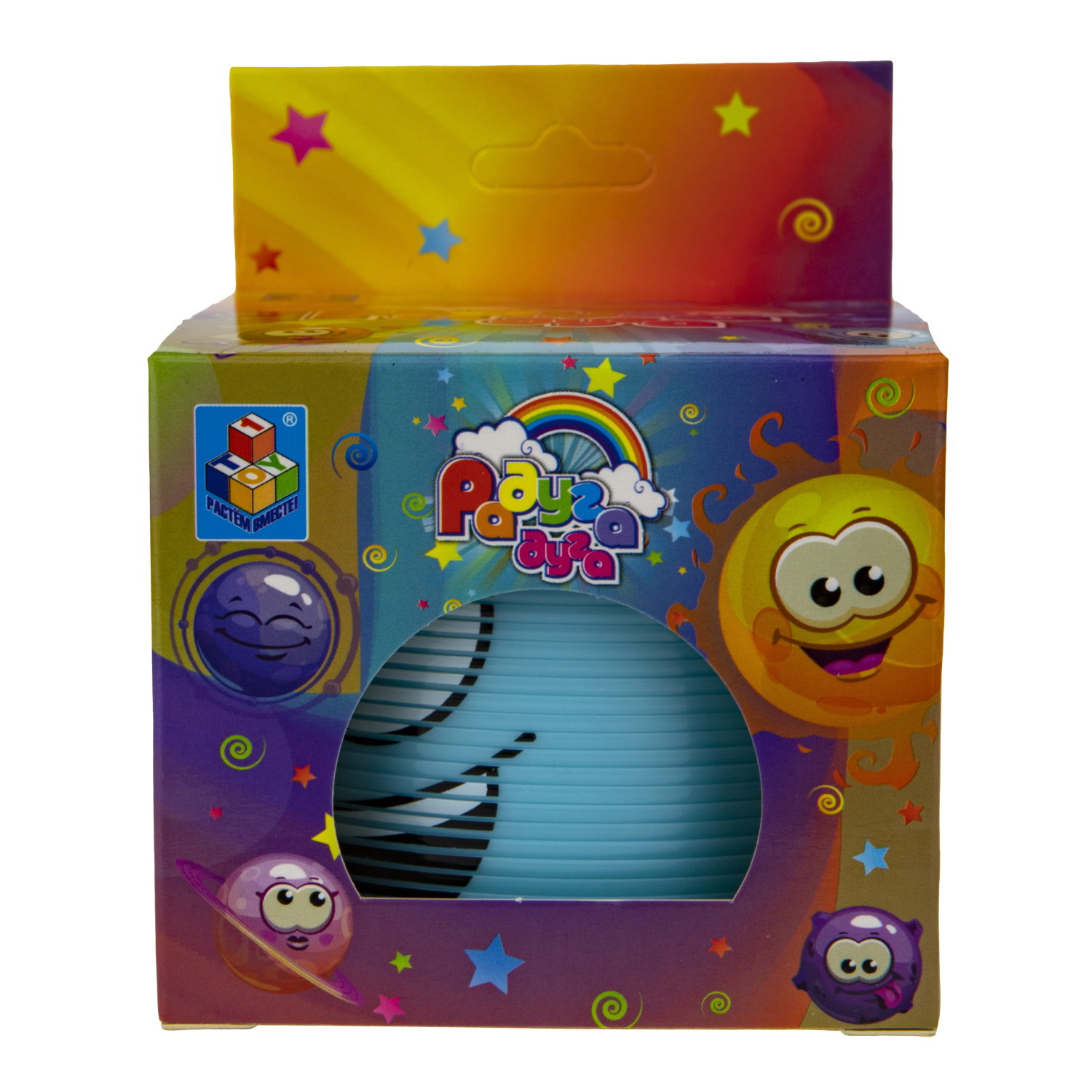 Пружинка радуга 1TOY «Радуга-дуга» Эмоции, 7,5*7,5 см, 6 видов в ассортименте