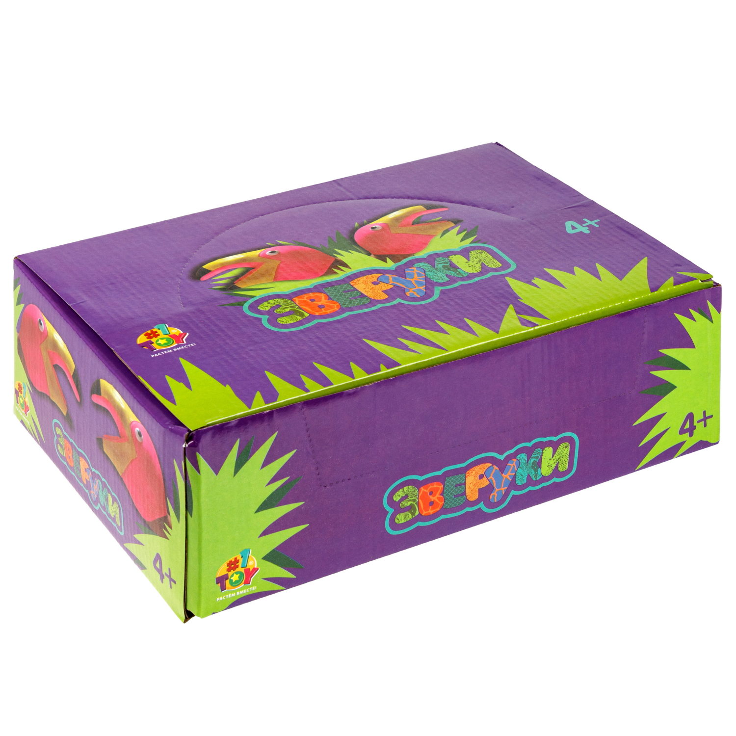 1toy Зверуки большие на руку "Фламинго", 12 шт в д/б