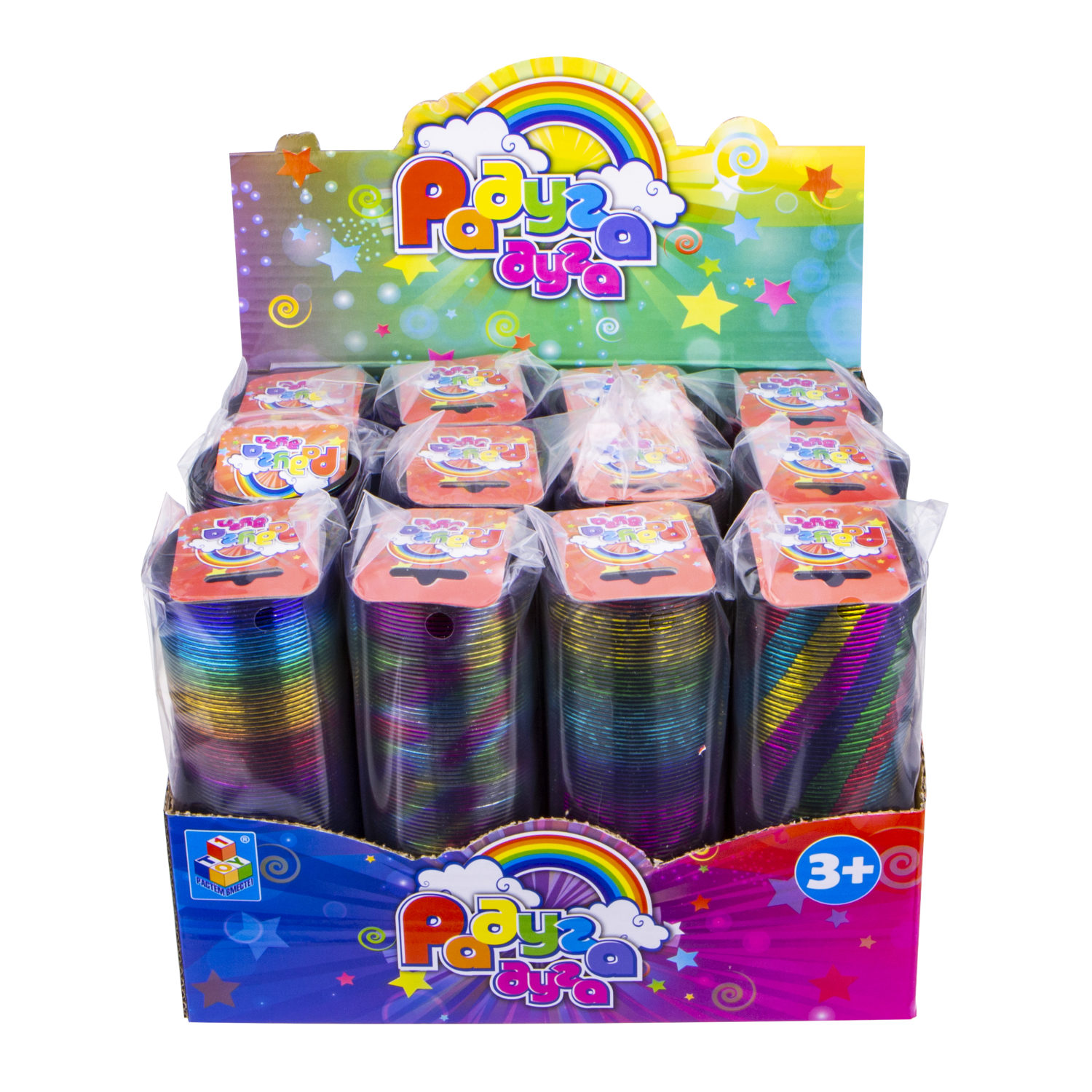 1toy пружинка Радуга-Дуга металик с рис в асс. 5,2*15см.в дб.12 шт, 22*17*16см