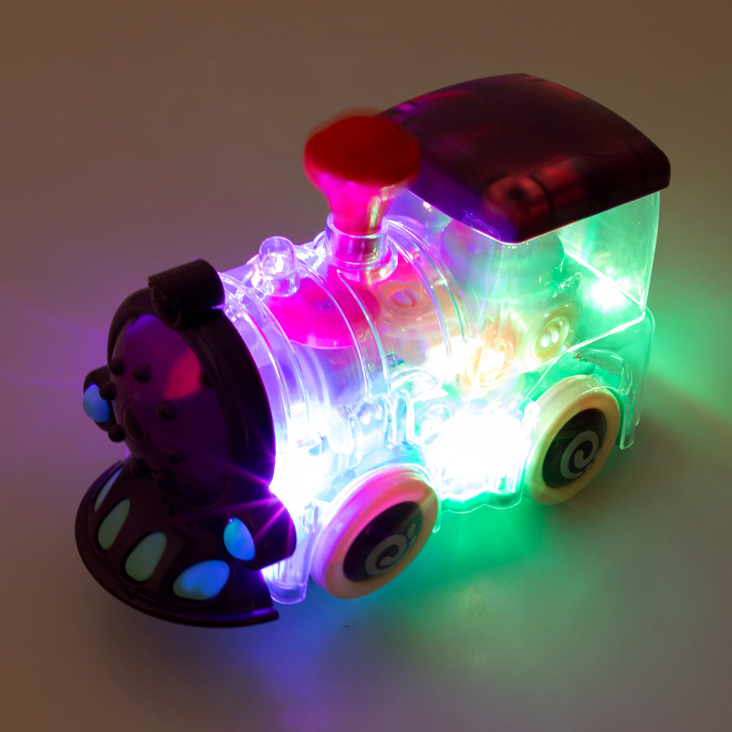 Игрушка прозрачная с шестеренками 1TOY Движок «Локомитив», со светом и звуком, 1 шт.