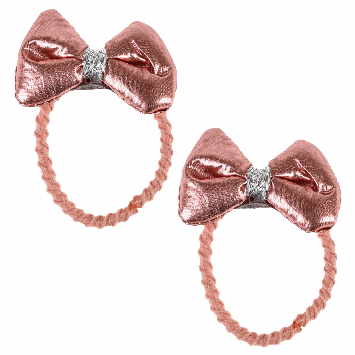 Lukky Fashion набор из 3 аксес.д.волос Бантики "Металлизированная кожа":2 резинки,1 заколка-зажим,5 цв.микс