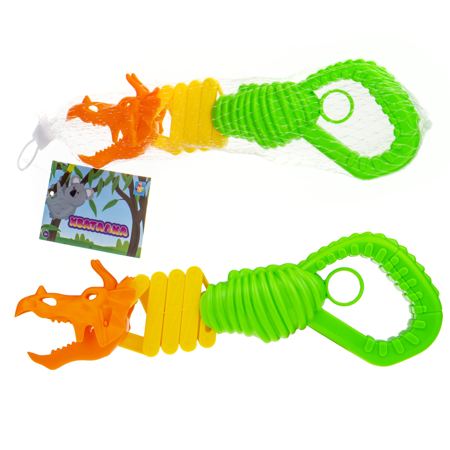 1TOY Хваталка в виде головы животного 20см.,6 видов на выбор