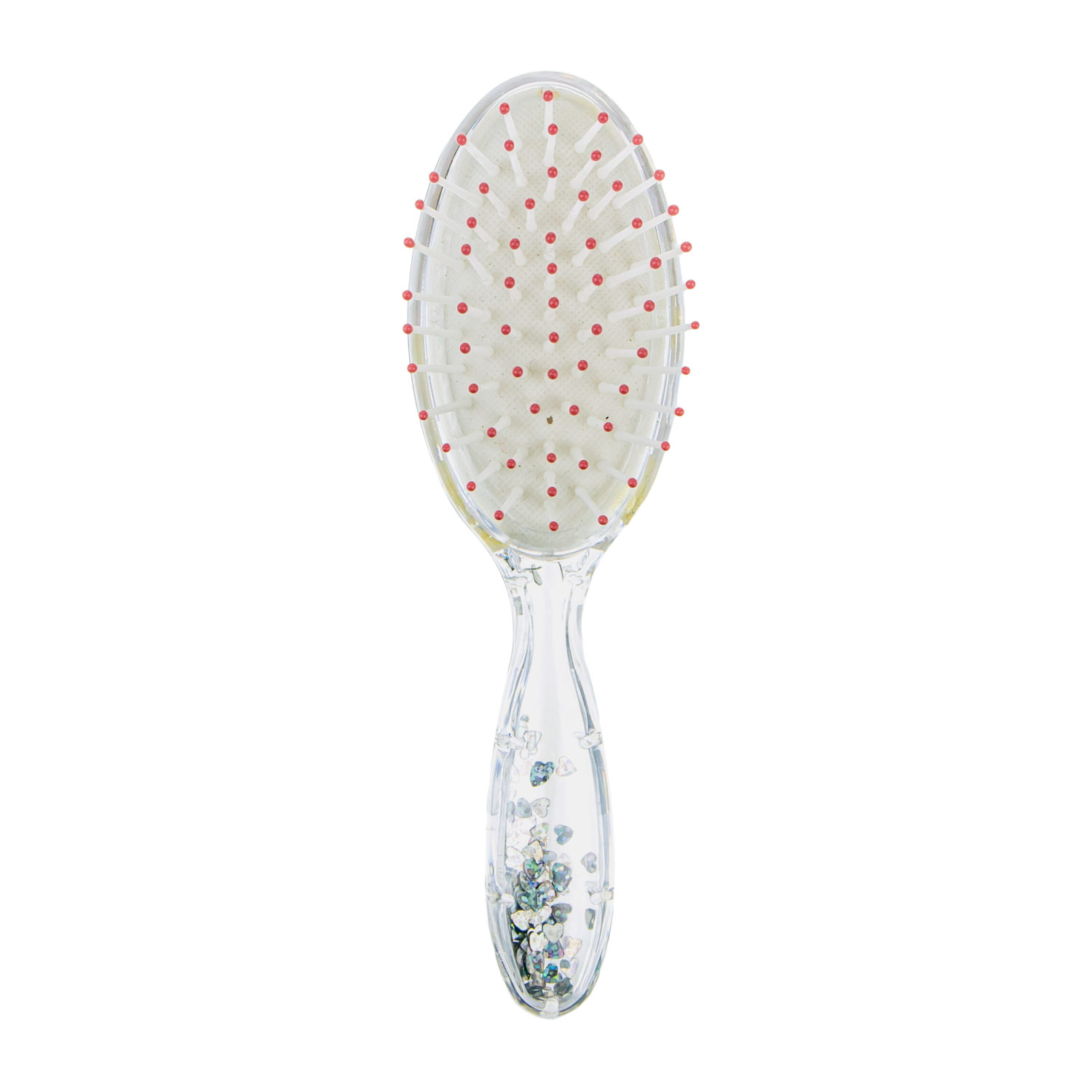 Lukky расчёска массажная овальная "Make Up", с блестящими конфетти внутри,4 цвета