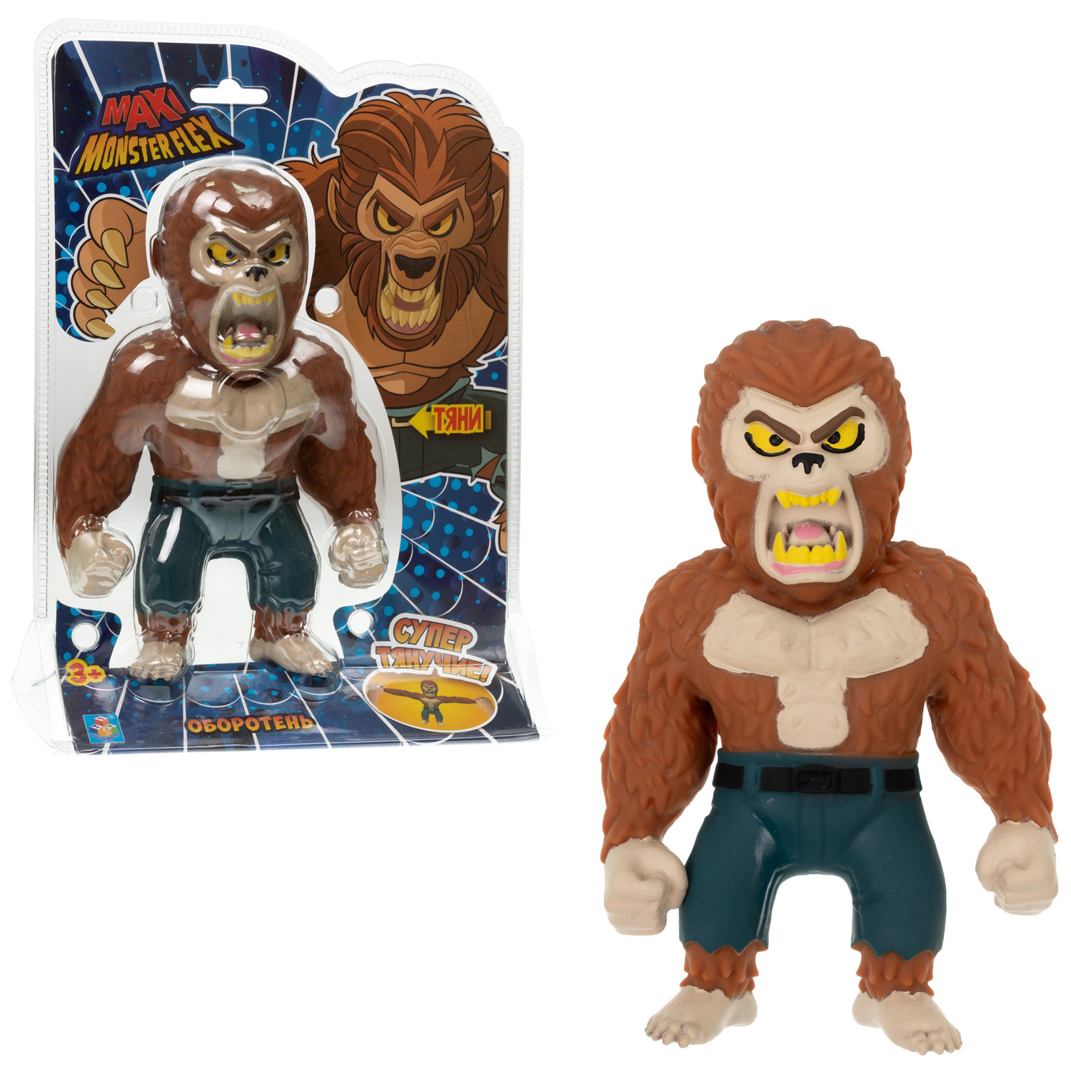Тянущиеся фигурки 1TOY Monster Flex Maxi монстры тянучки, Оборотень,  21 см