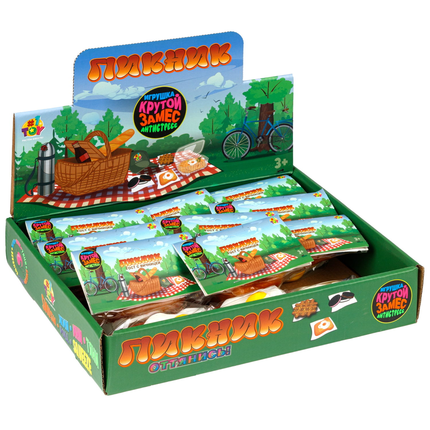 Игрушка-антистресс 1TOY Крутой замес «Тост с яичницей»