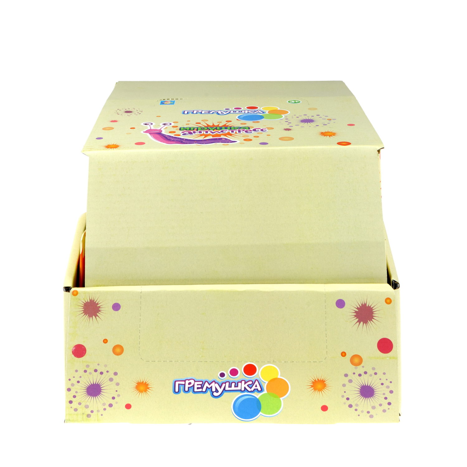 Развивающая антистресс-игрушка 1TOY Гремушка «Слизняк», 6 цветов в ассортименте