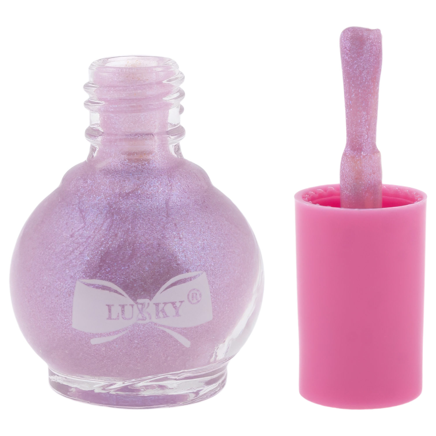 Детский лак для ногтей Lukky peel-off сиреневый с блестками,с ароматом сладостей, 2,4 мл