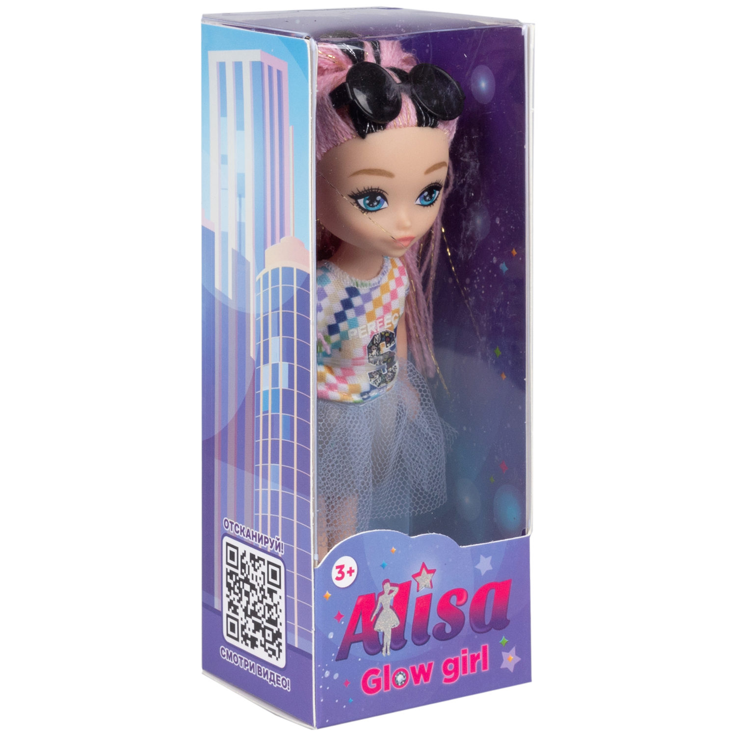 Кукла 1TOY ALISA GLOW GIRL, с яркими волосами, 15 см