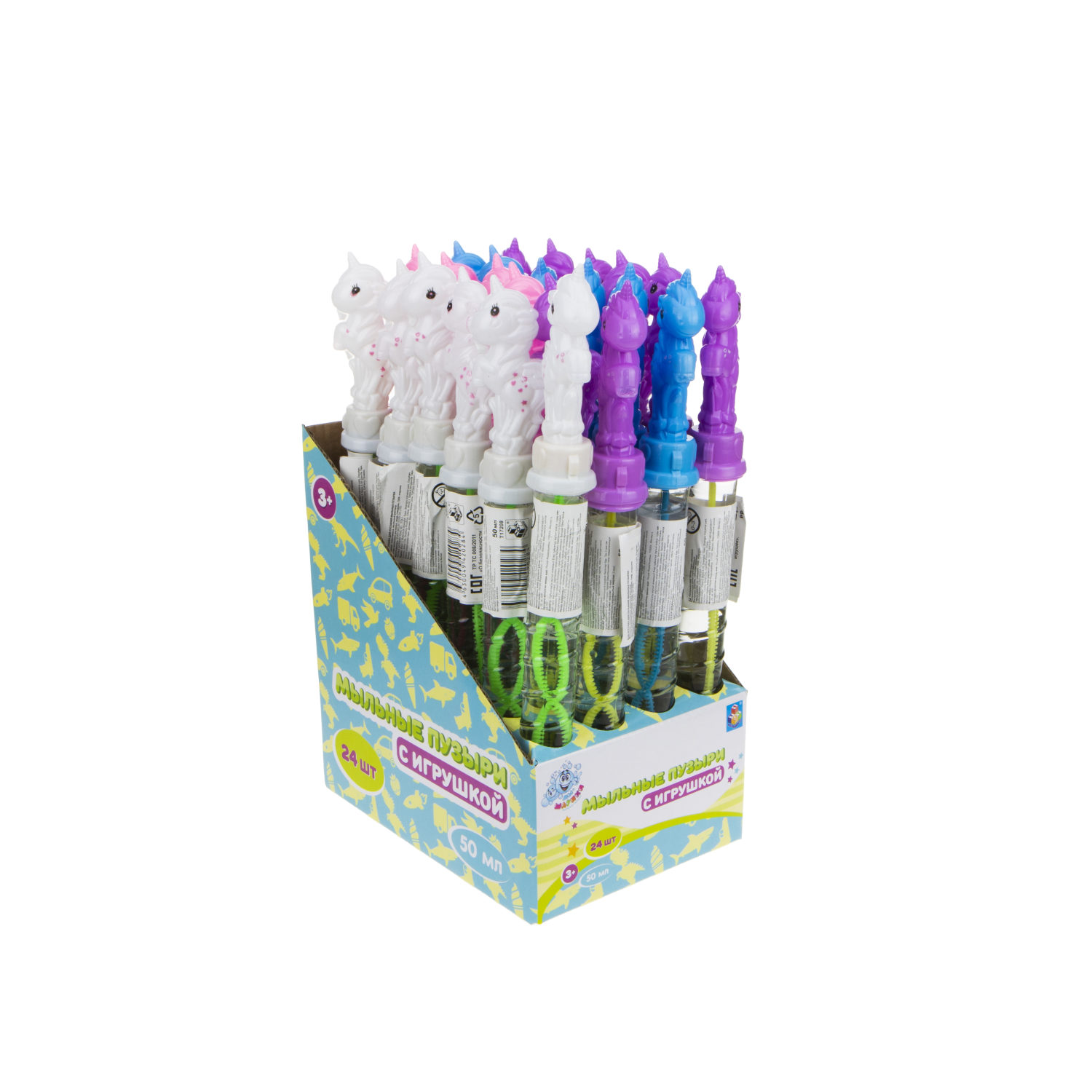 Мыльные пузыри с игрушкой 1TOY "Мы-шарики!" "Единорог" (50 мл.)