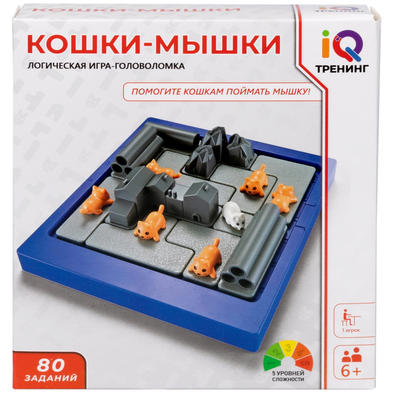 Настольная логическая игра 1TOY IQ ТРЕНИНГ «Кошки-Мышки»