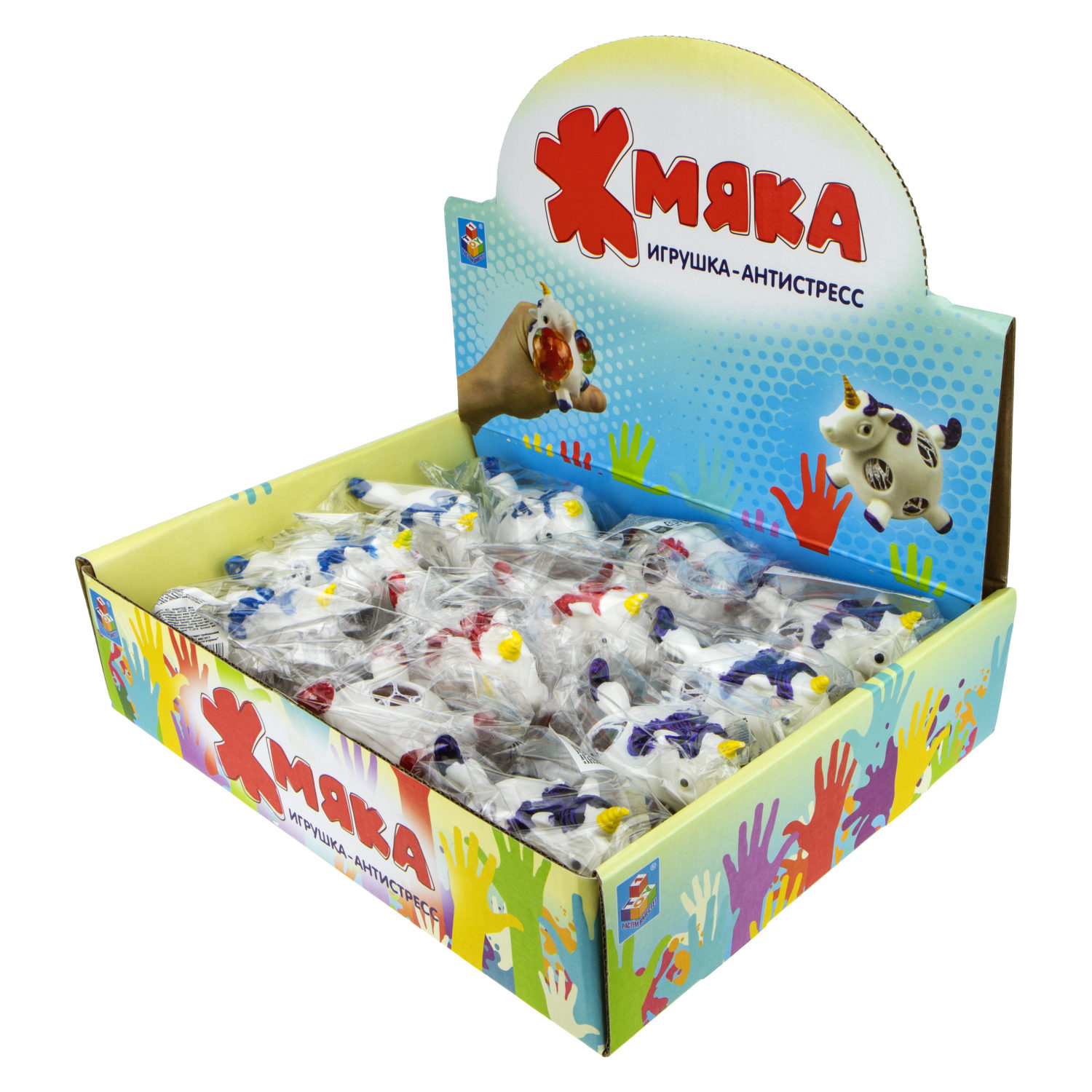 1toy Жмяка единорог с разноцветными шариками