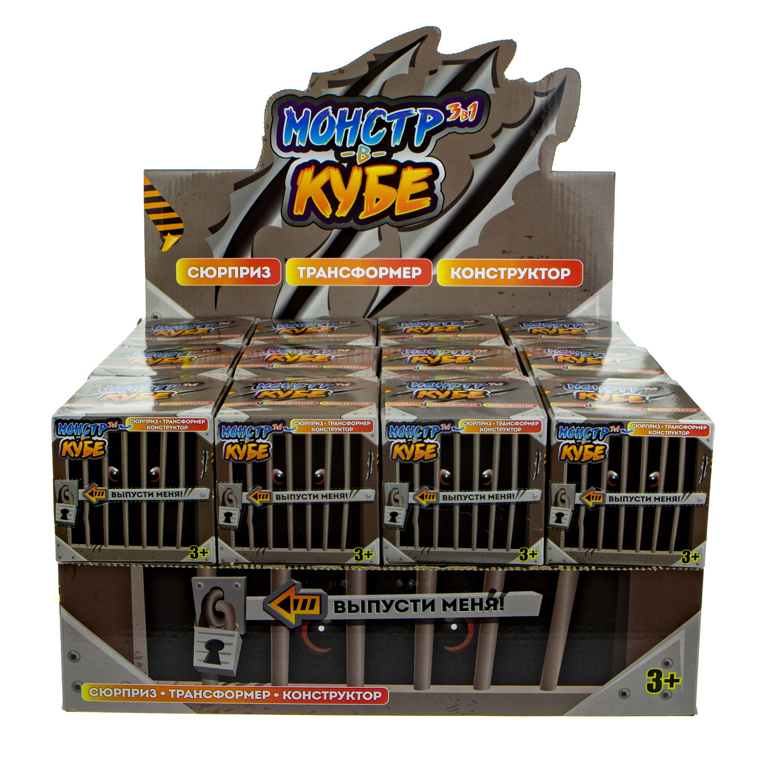 Конструктор 1TOY "Монстр в кубе", 12 видов, 1 шт.