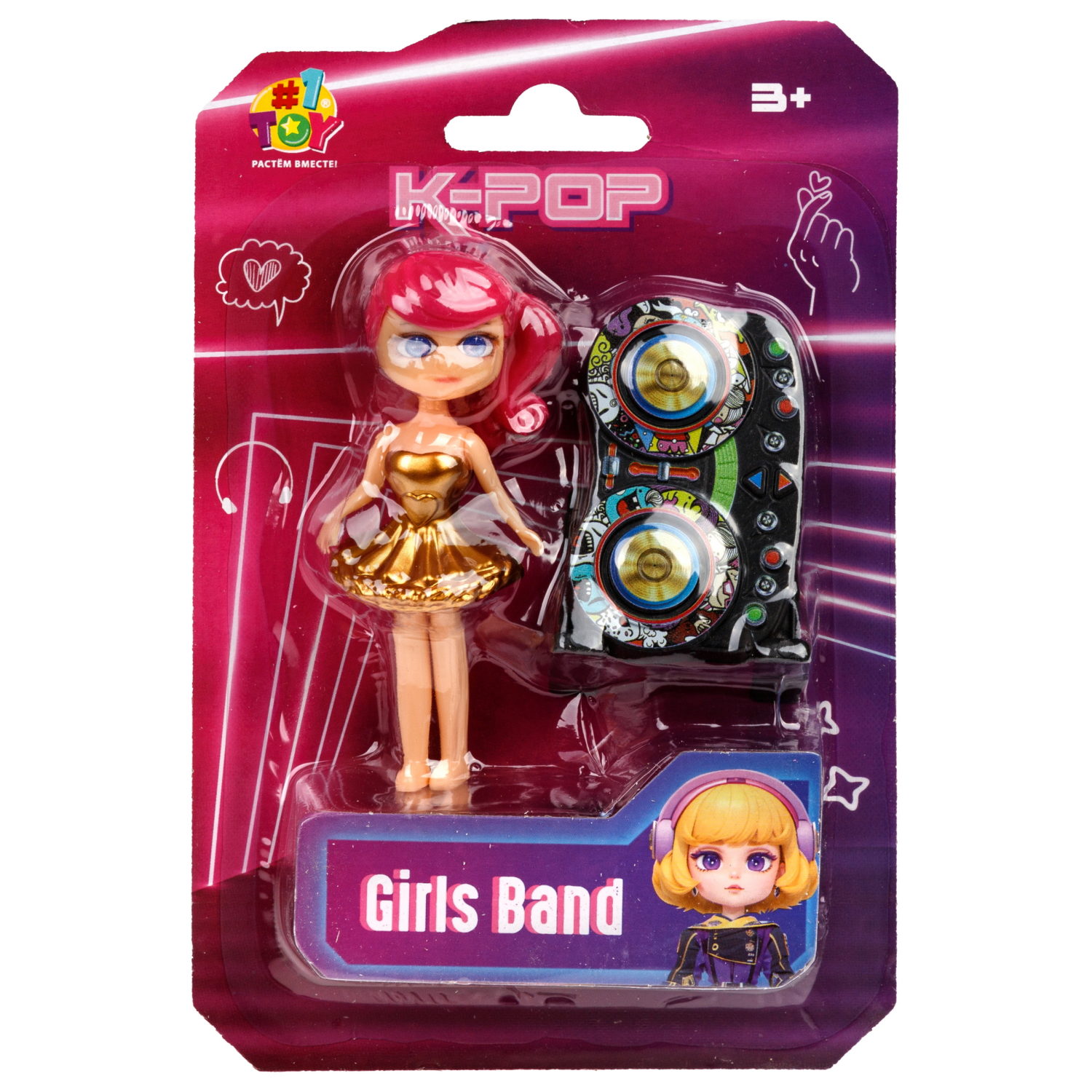 Кукла 1TOY K-POP Girls band с музыкальными инструментами, 30 видов в ассортименте