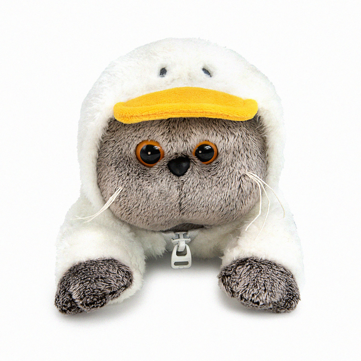 Мягкая игрушка Кот Басик в худи "Гусик" (лежачий), 19 см