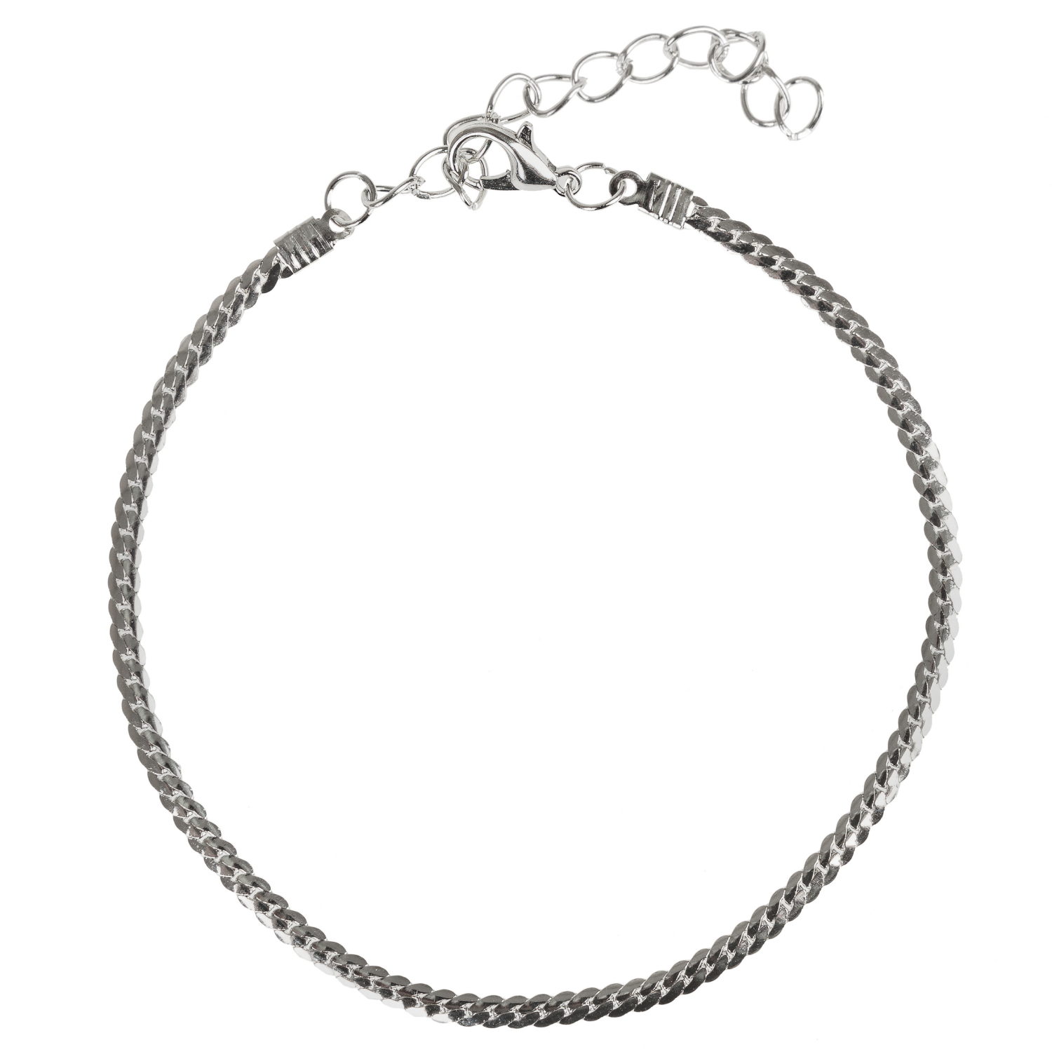 Набор 3 браслетов-цепочек Lukky Fashion, микс, серебряного цвета, со стразами