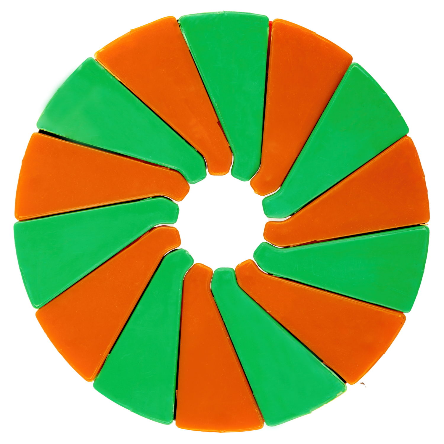 Фрисби складной 1TOY 7/14 см, двуцветный, оранжево-зеленый