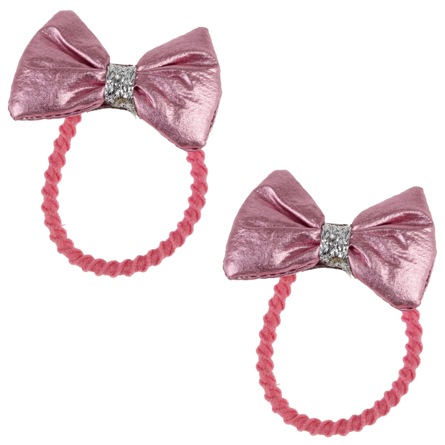Lukky Fashion набор из 3 аксес.д.волос Бантики "Металлизированная кожа":2 резинки,1 заколка-зажим,5 цв.микс