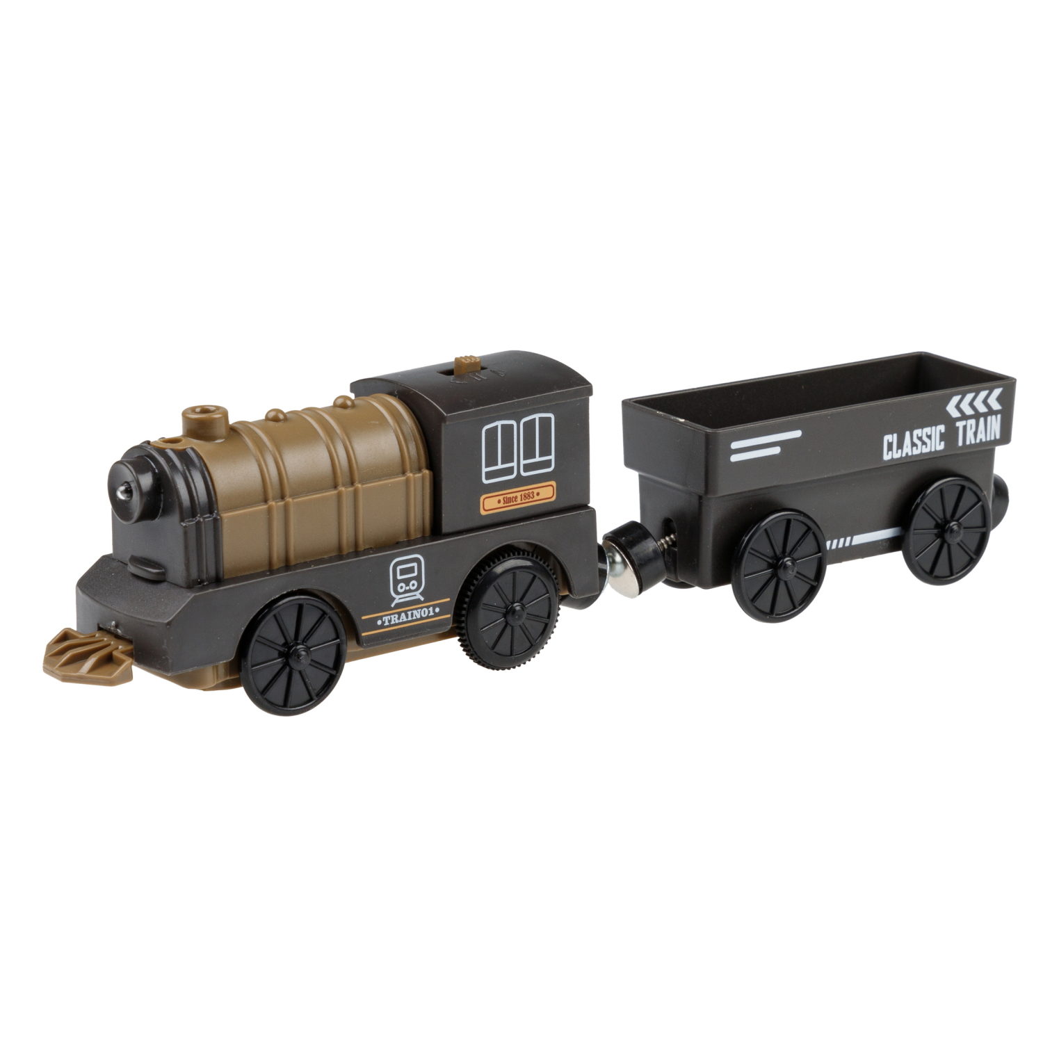 Детская железная дорога с электропоездом 1TOY InterCity, со светом, звуком, паровоз на рельсах, в подарочном наборе, 76 деталей