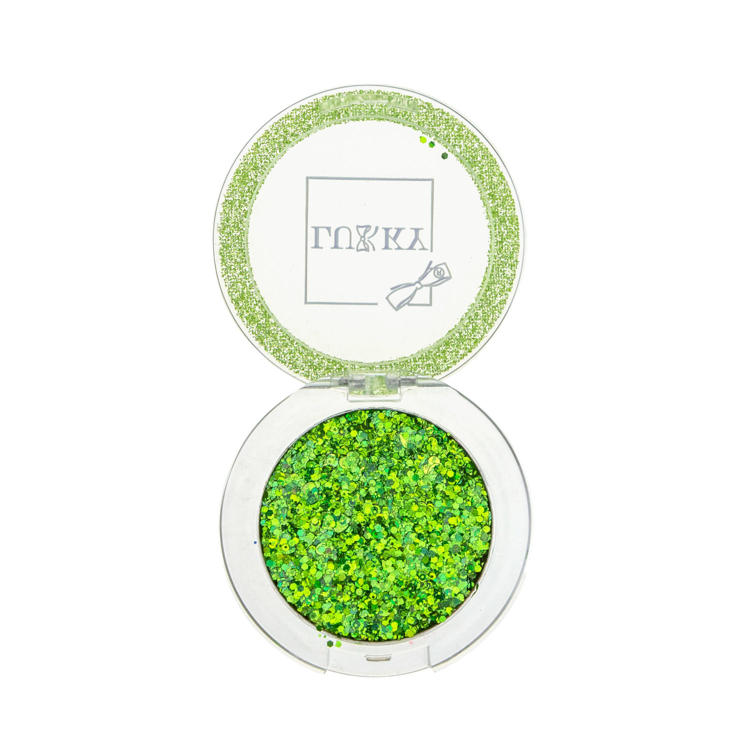 Тени для век и глаз Lukky с блёстками и голографическими звёздочками, глиттер зелёный,с аппликатором