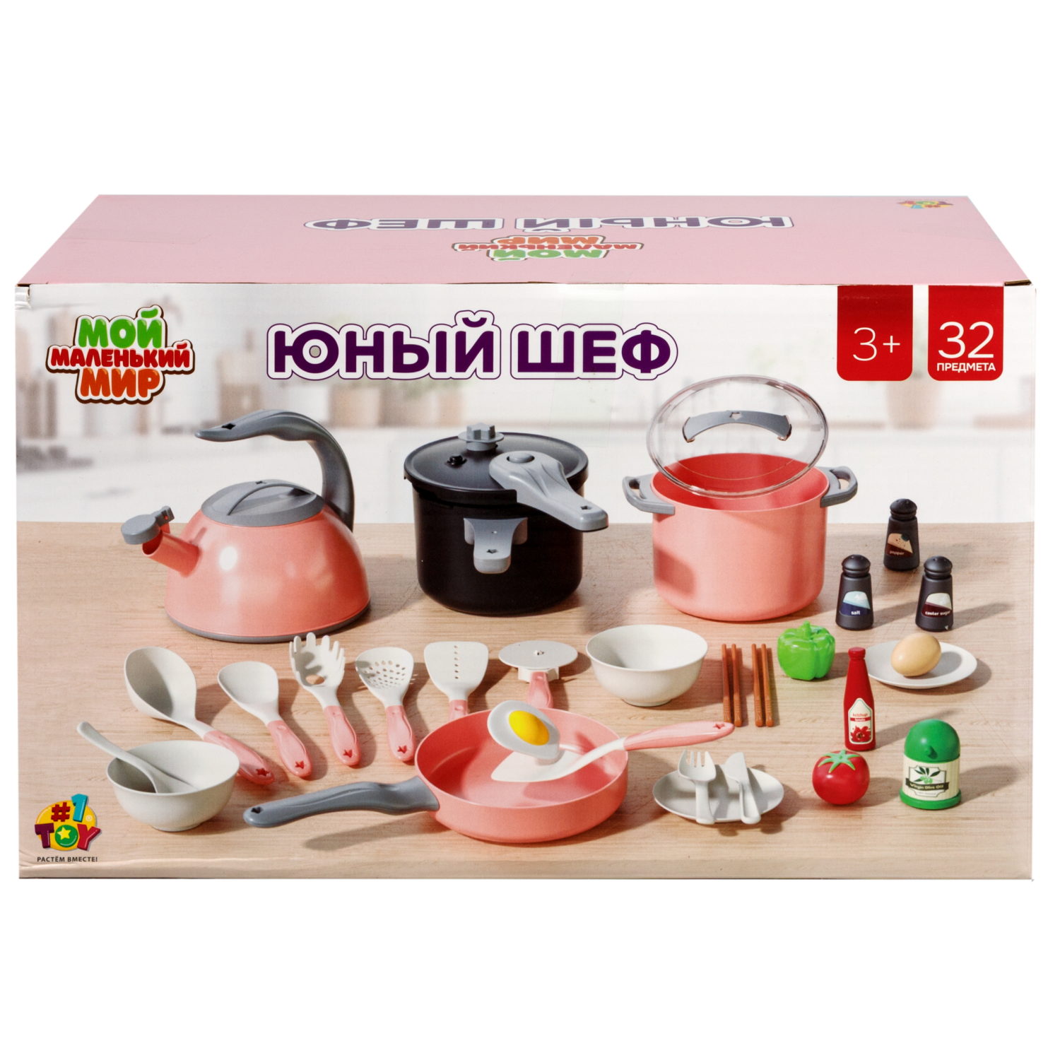 Кухонный набор 1TOY Мой маленький мир Юный шеф, 32 предмета