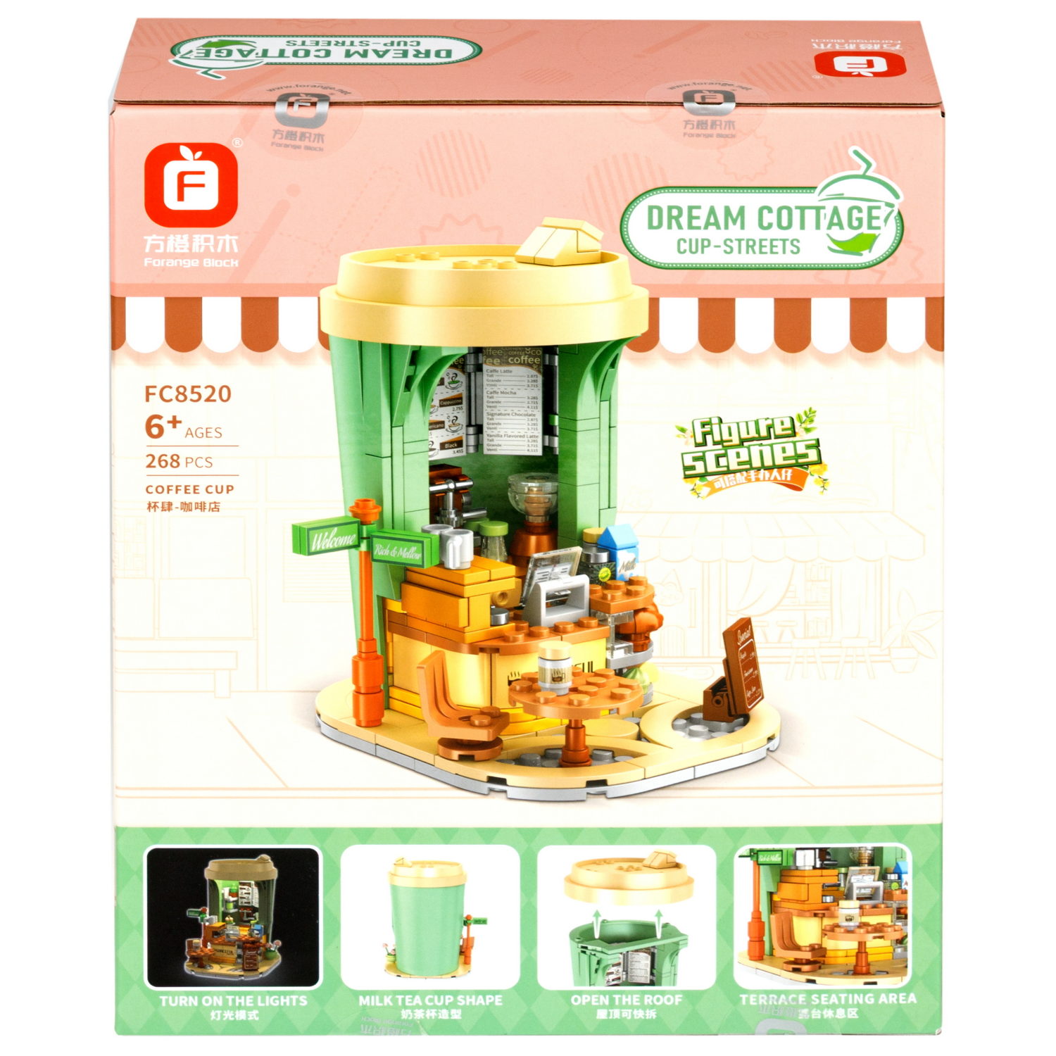 Конструктор 1TOY Blockformers  "Кофейня", со светом, 268 деталей