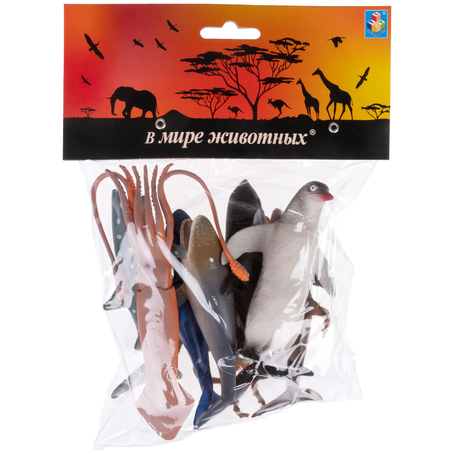 Набор фигурок 1TOY "В мире животных", морские животные океанов, 8 шт., 10 см