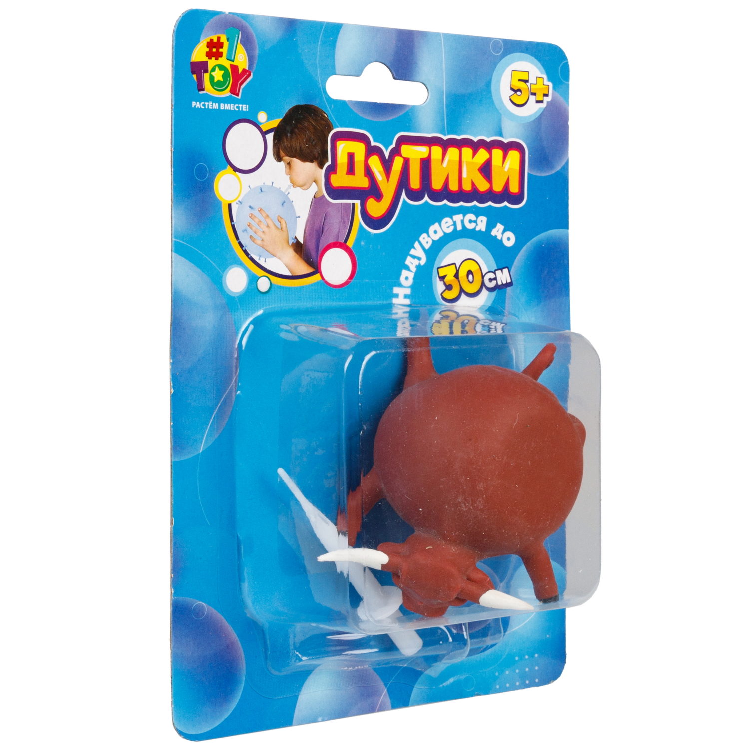 Игрушка ДУТИКИ 1TOY Животные, максимальный размер 30 см, бык