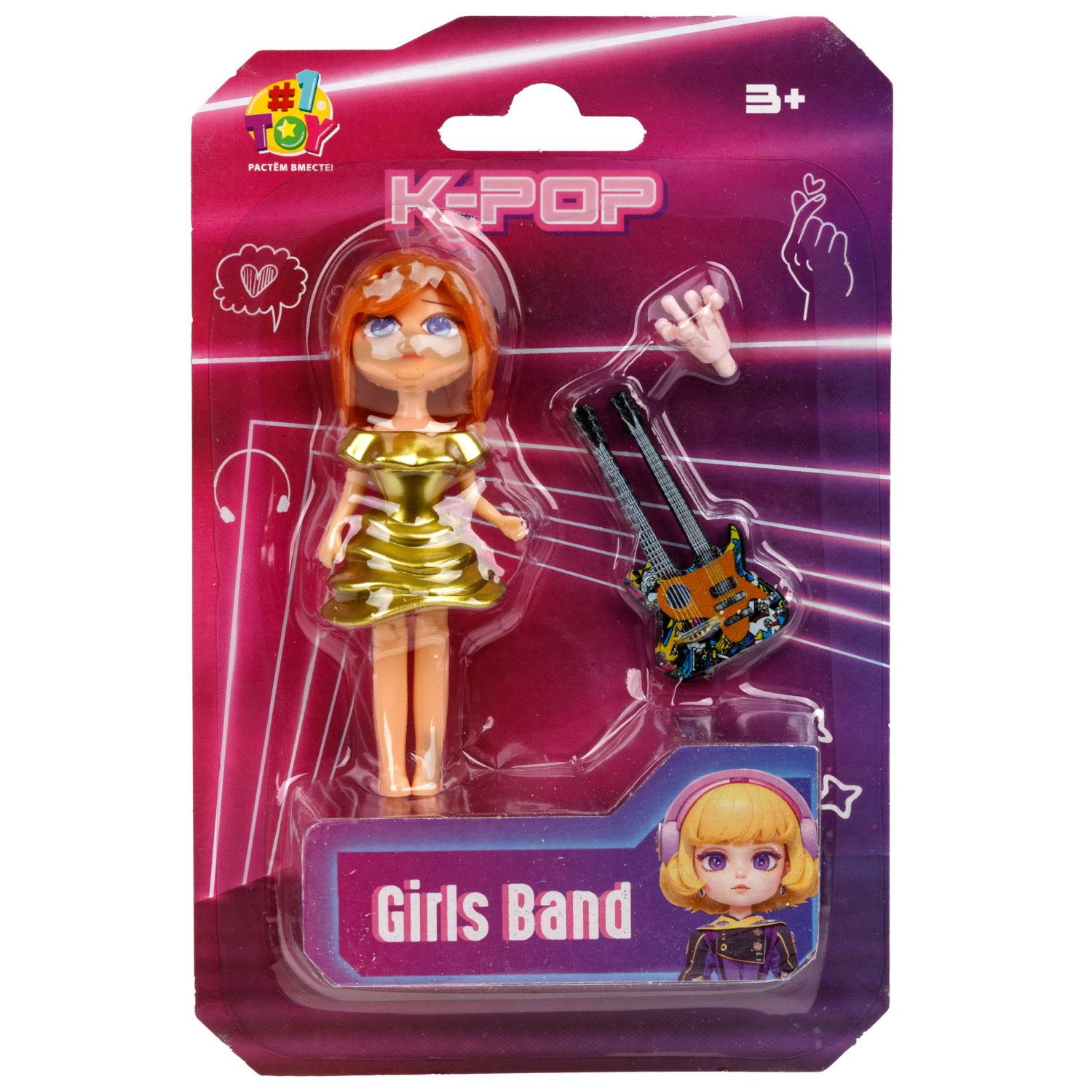 Кукла 1TOY K-POP Girls band с музыкальными инструментами, 30 видов в ассортименте